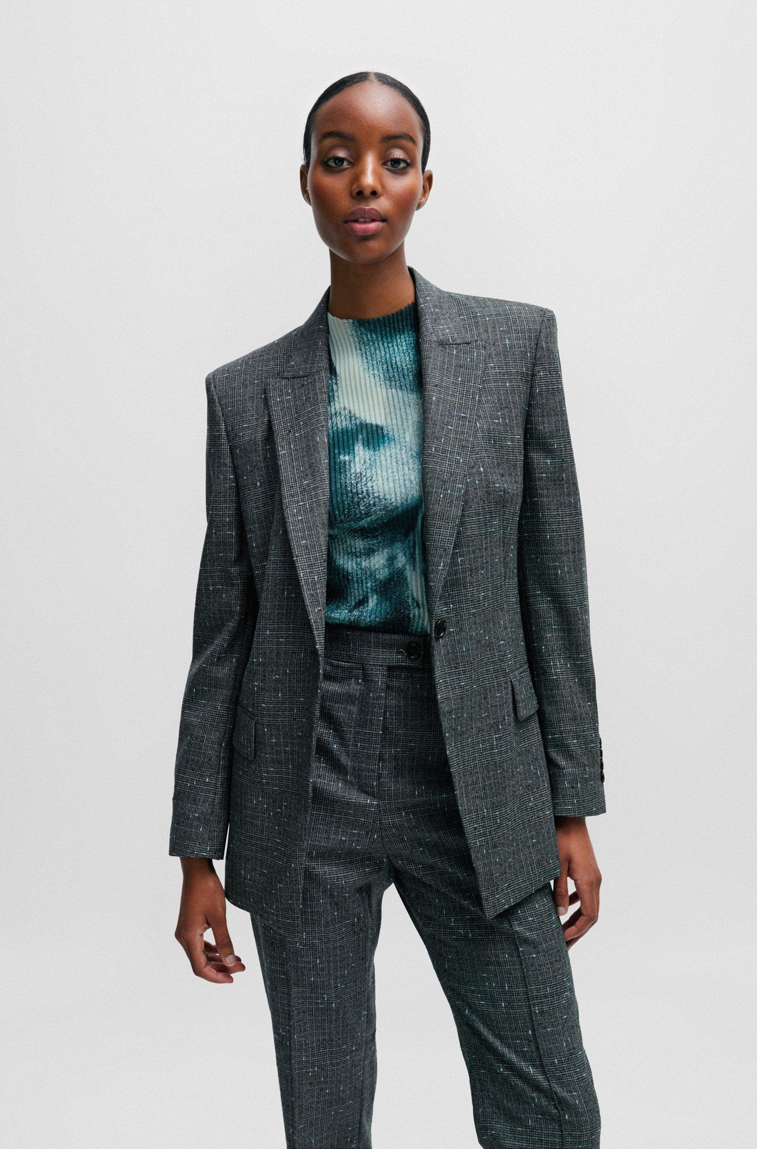 BOSS Slim-fit Jacket In Italian Slub Wool-blend Twill in Black