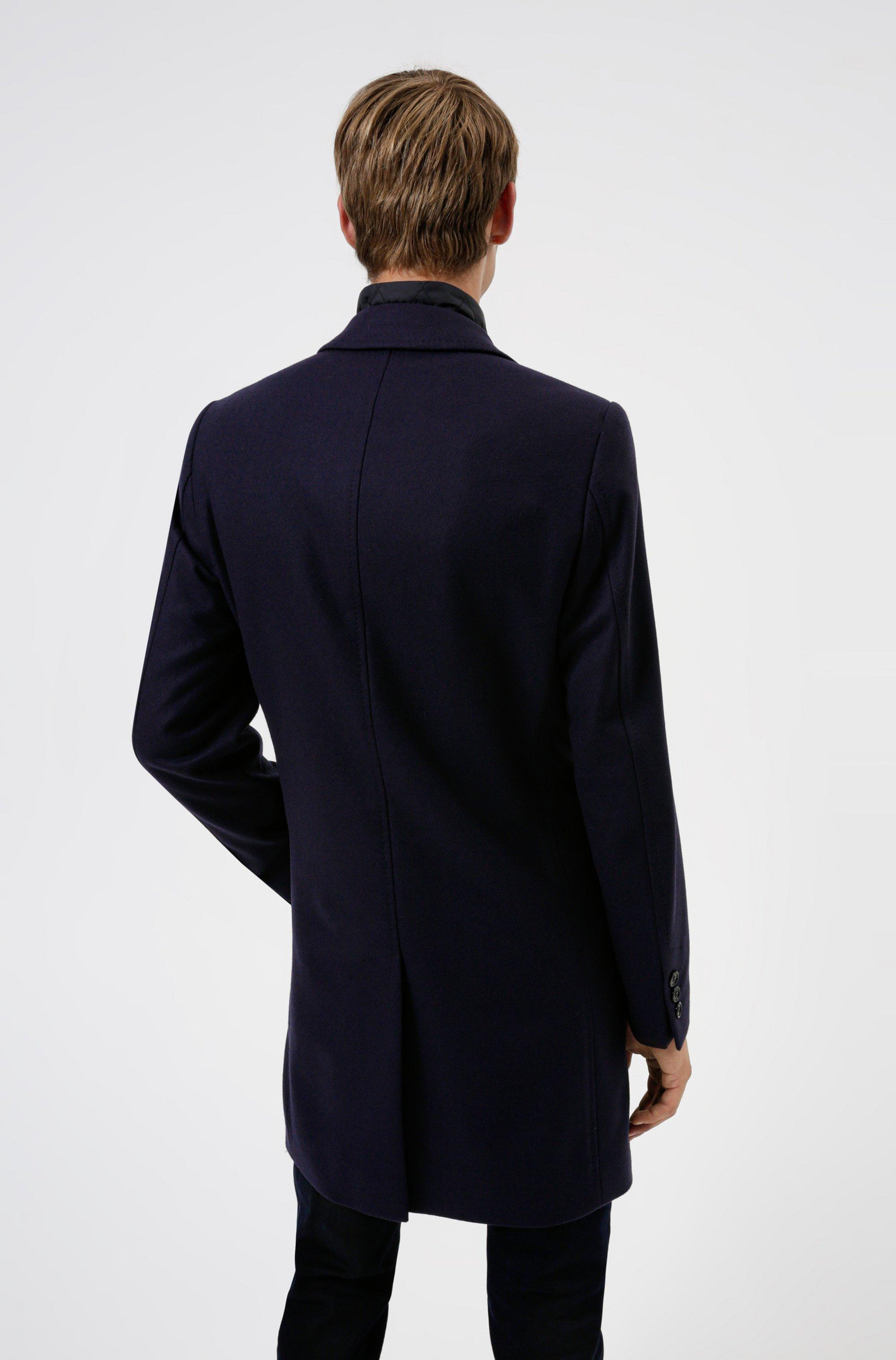 BOSS by HUGO BOSS Wool Blend Coat With Zip Up Inner in Dark Blue (Blue) for  Men - Lyst