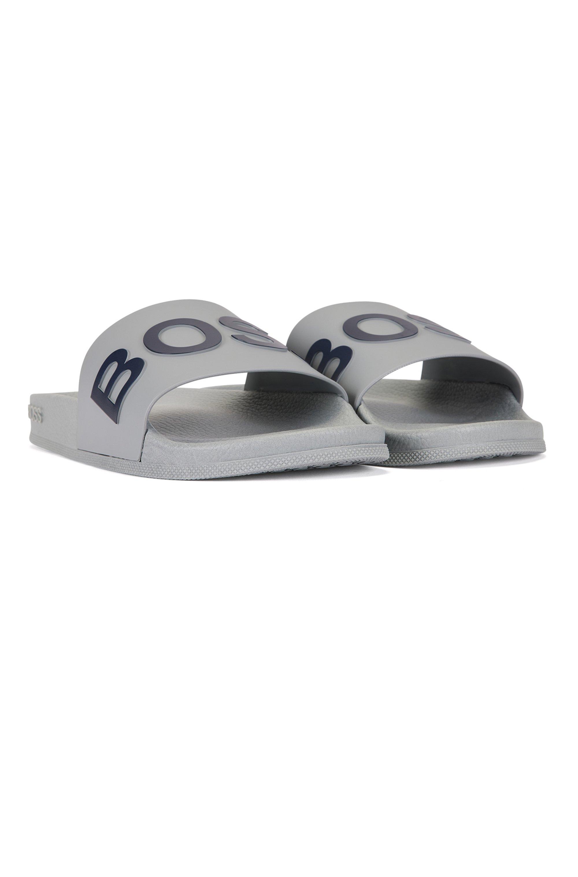 mens white hugo boss flip flops