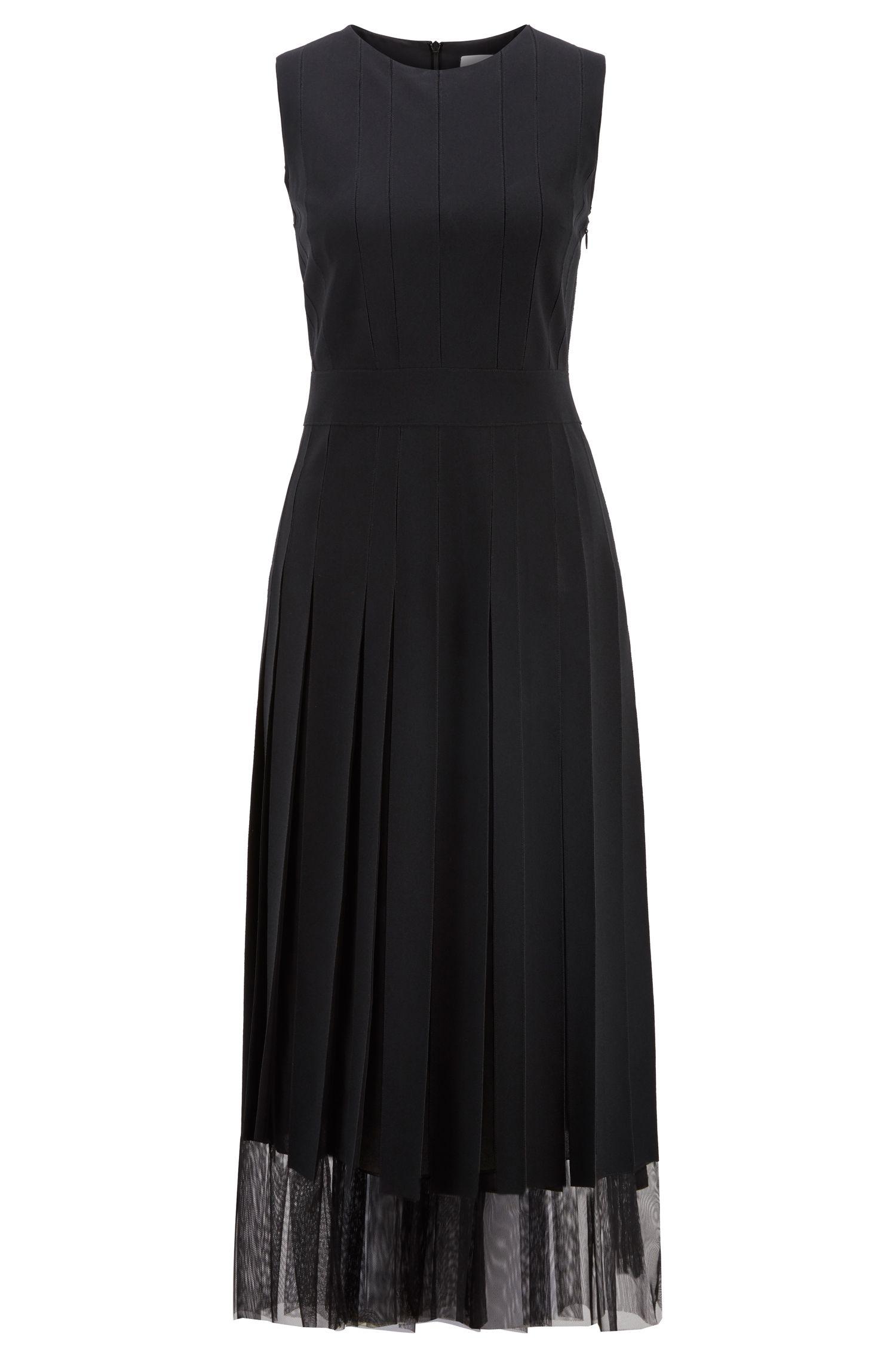 BOSS by Hugo Boss Sleeveless Dress In Satin Back Crepe With Fabric ...
