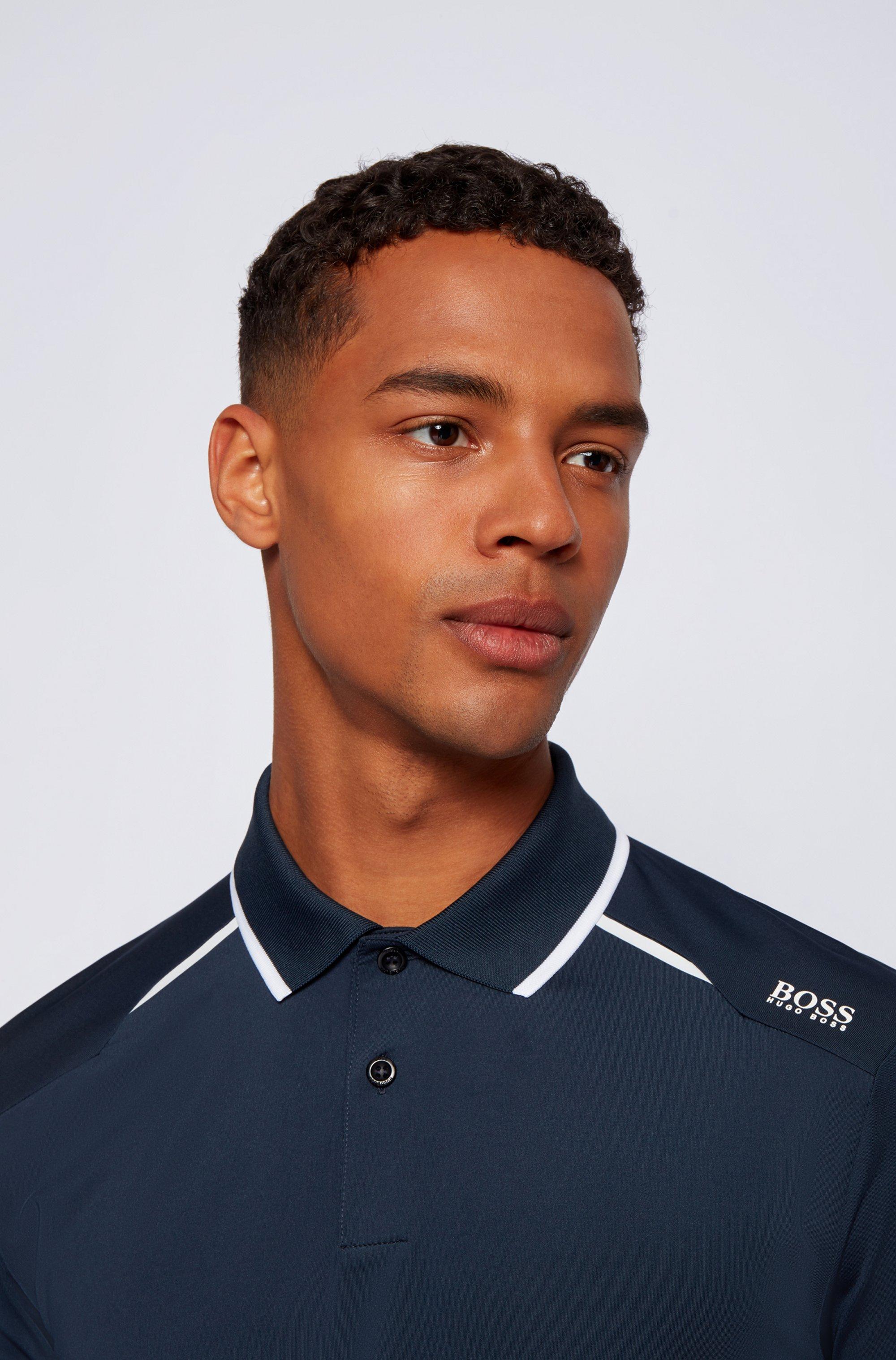 Ontslag nemen Brood Onheil BOSS Contrast-detail Polo Shirt In Stretch Jersey- Dark Blue Men's Polo  Shirts Size L for Men | Lyst