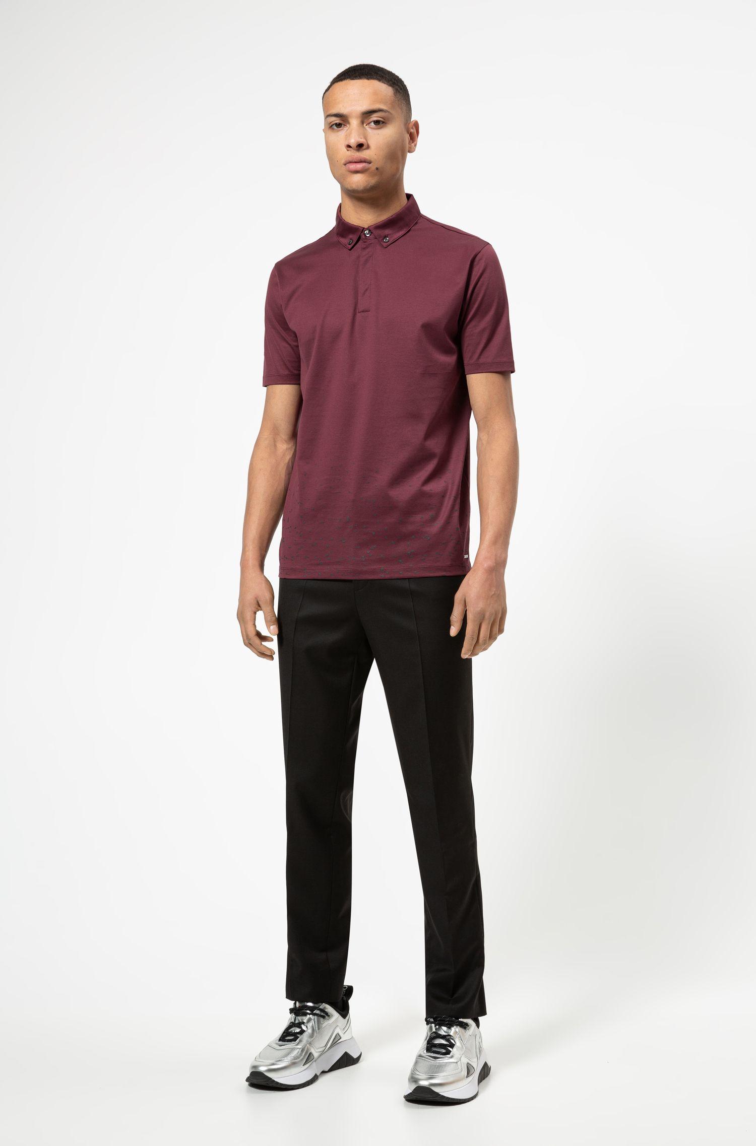 BOSS by Hugo Boss Mercerized Cotton Polo Shirt With Stardust Print in ...