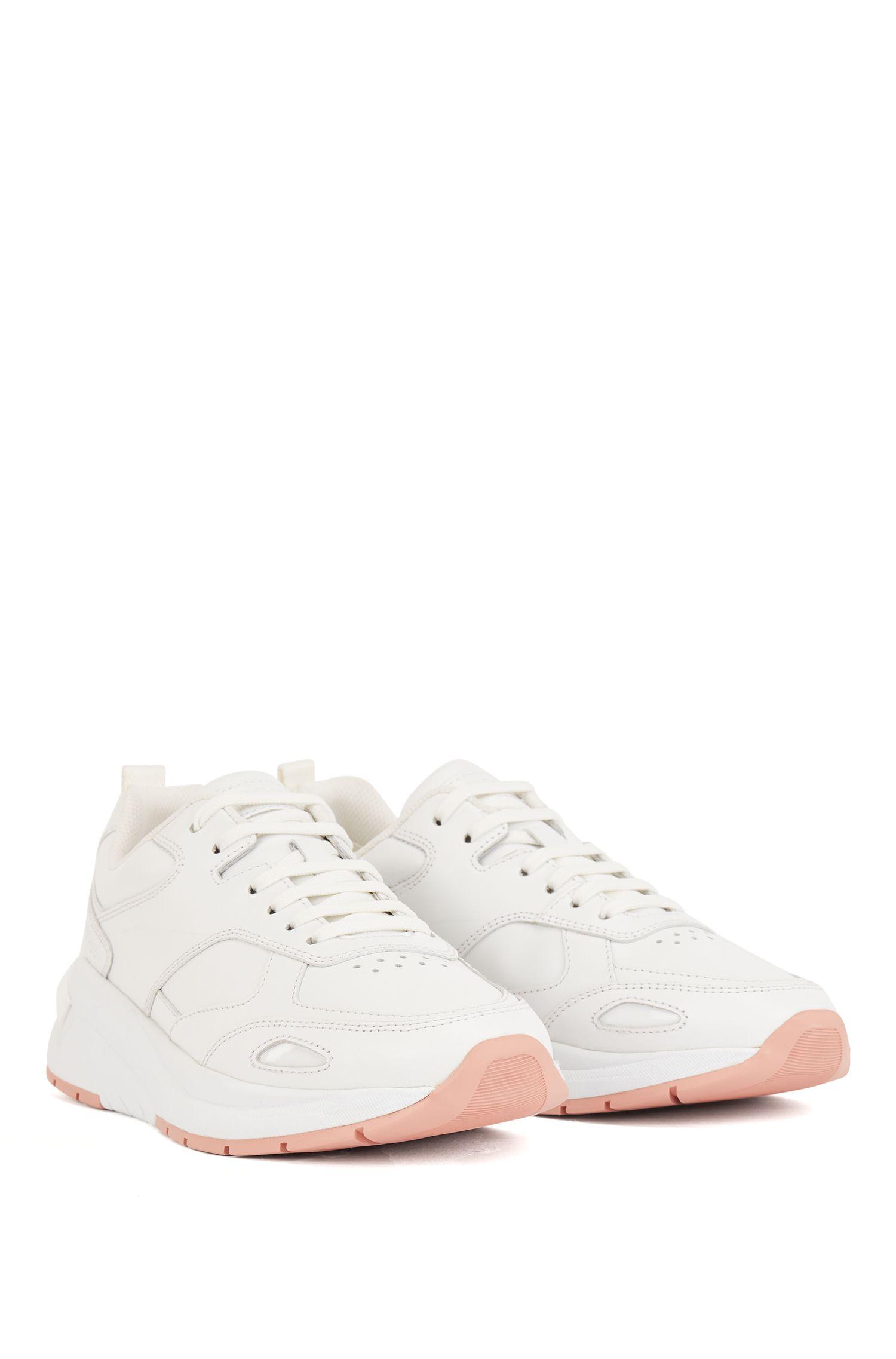 BOSS by Hugo Boss Suede Low Top Trainers In Mixed Leathers in White Lyst