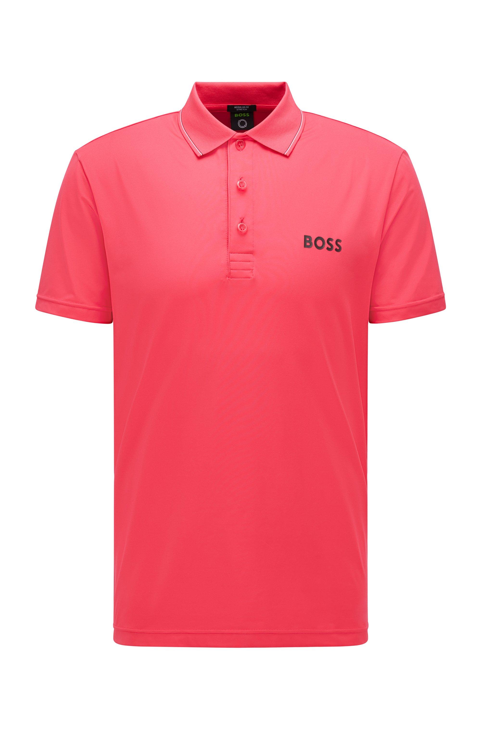 BOSS by HUGO BOSS Synthetic Logo Polo Shirt In Performance-stretch Jersey  in Pink for Men | Lyst