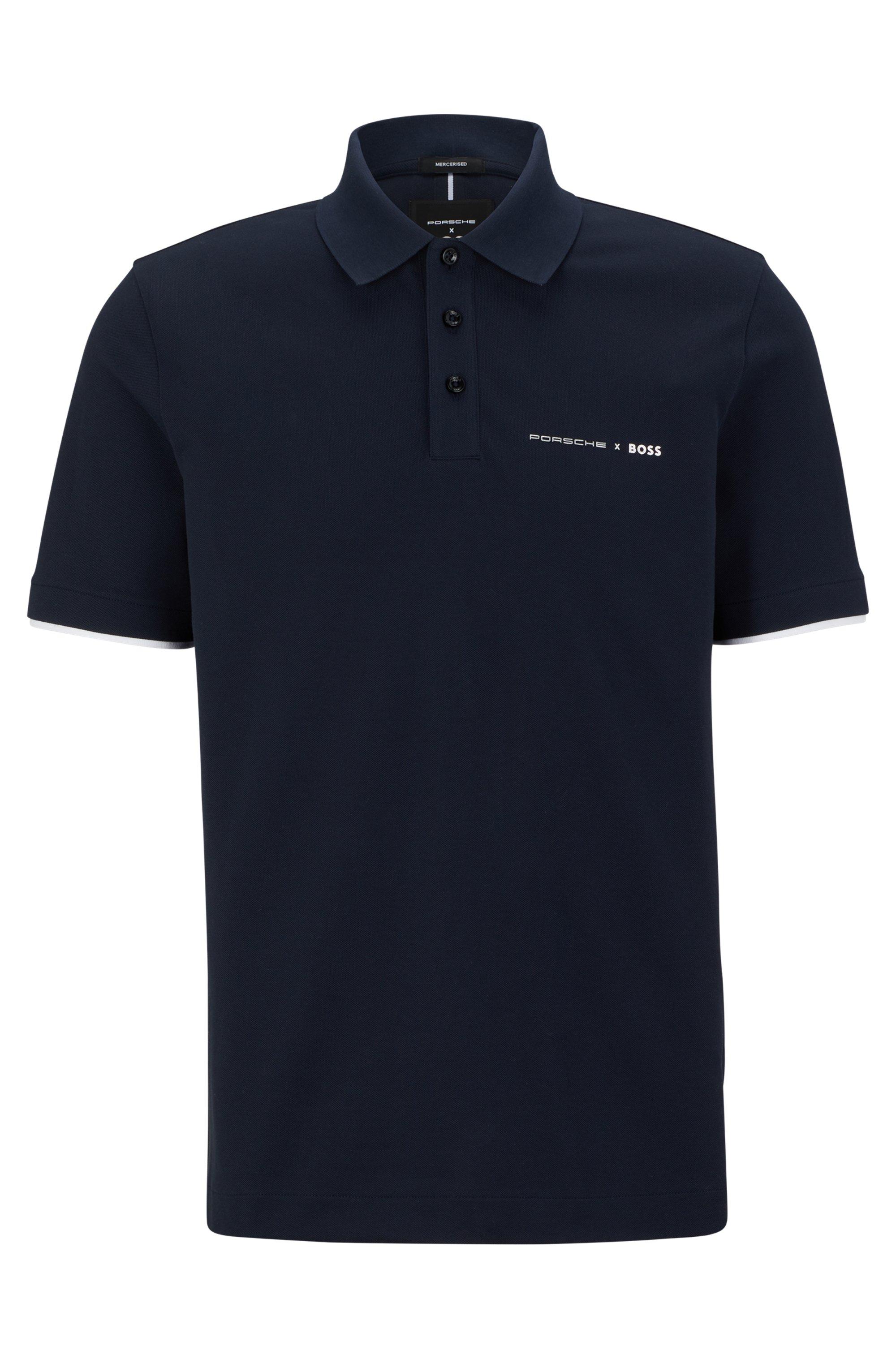 BOSS by HUGO BOSS Porsche X Stretch-cotton Polo Shirt With Capsule Logo in  Blue for Men | Lyst