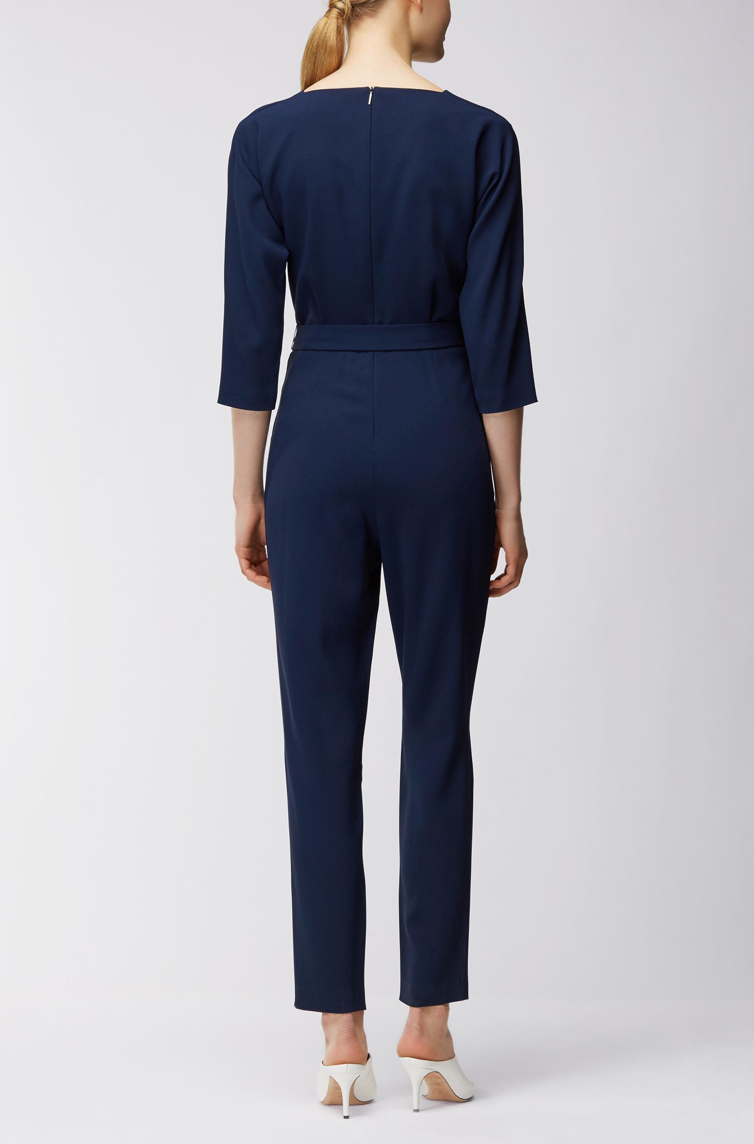 BOSS by Hugo Boss Synthetic Croppedsleeve Jumpsuit In Satinback Crêpe