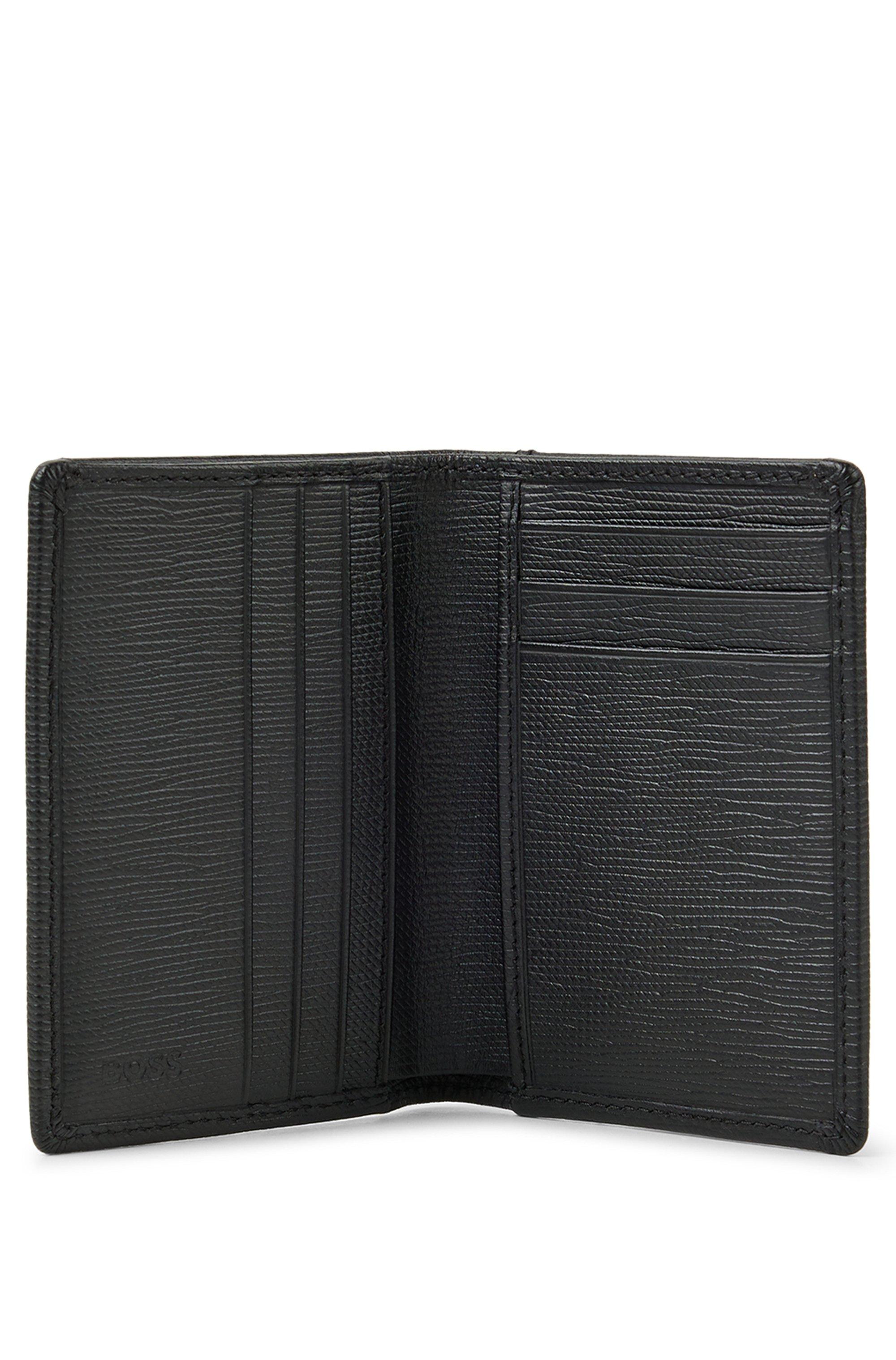 BOSS by HUGO BOSS Embossed-leather Folding Card Holder With Metal Logo  Plate in Black for Men | Lyst