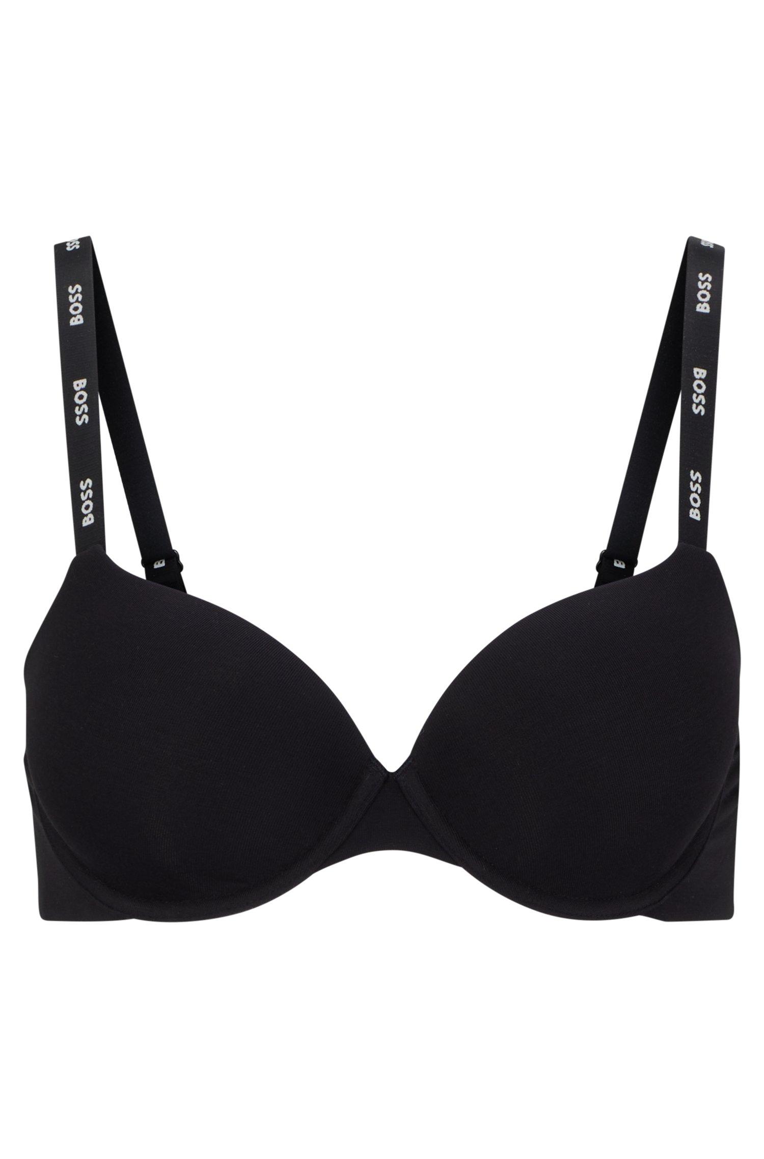 BOSS by HUGO BOSS Underwired Padded Bra With Adjustable Branded Straps in  Black | Lyst Canada