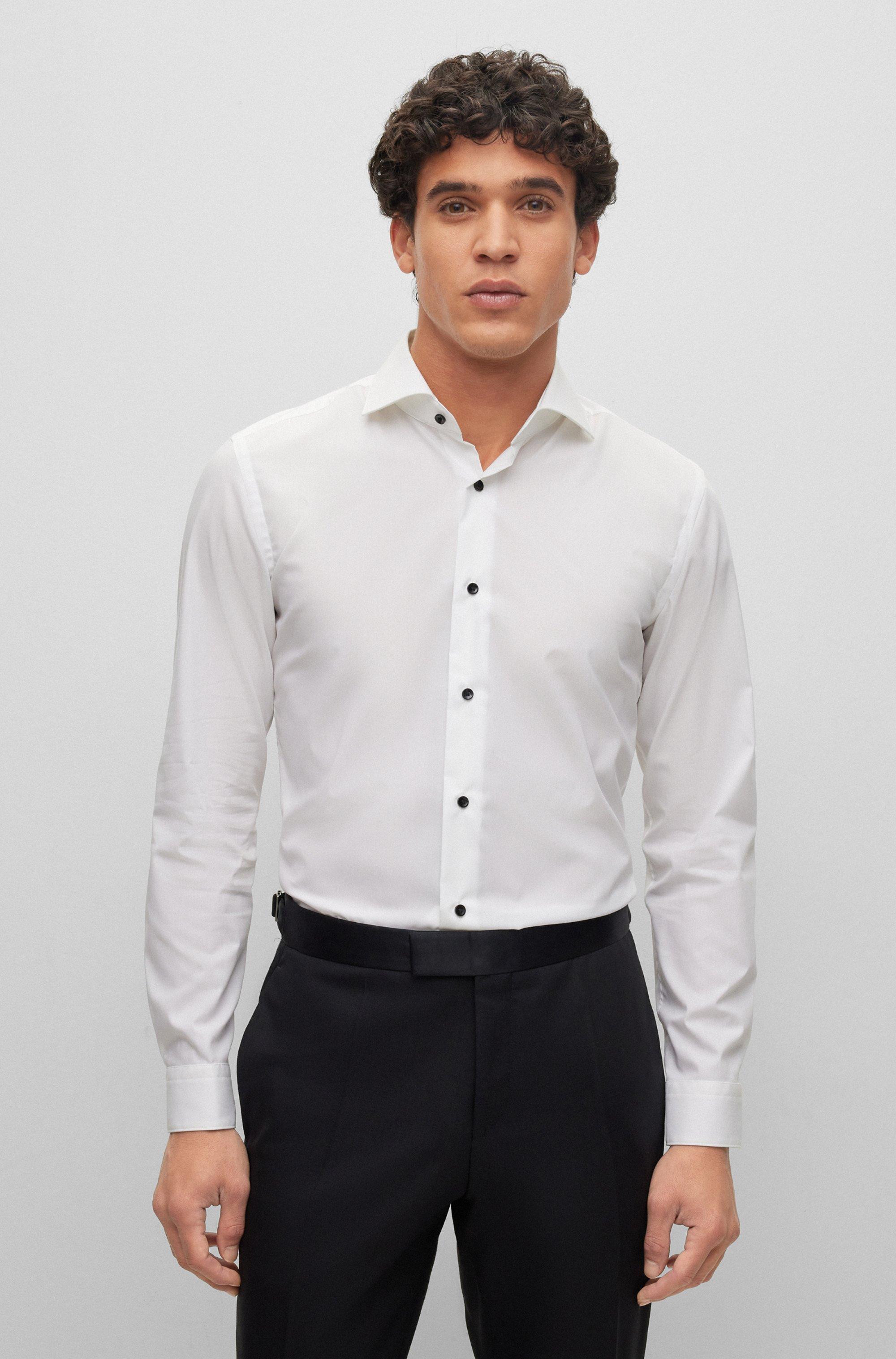 BOSS by HUGO BOSS Slim-fit Shirt In Stretch-cotton Poplin in White for Men  | Lyst