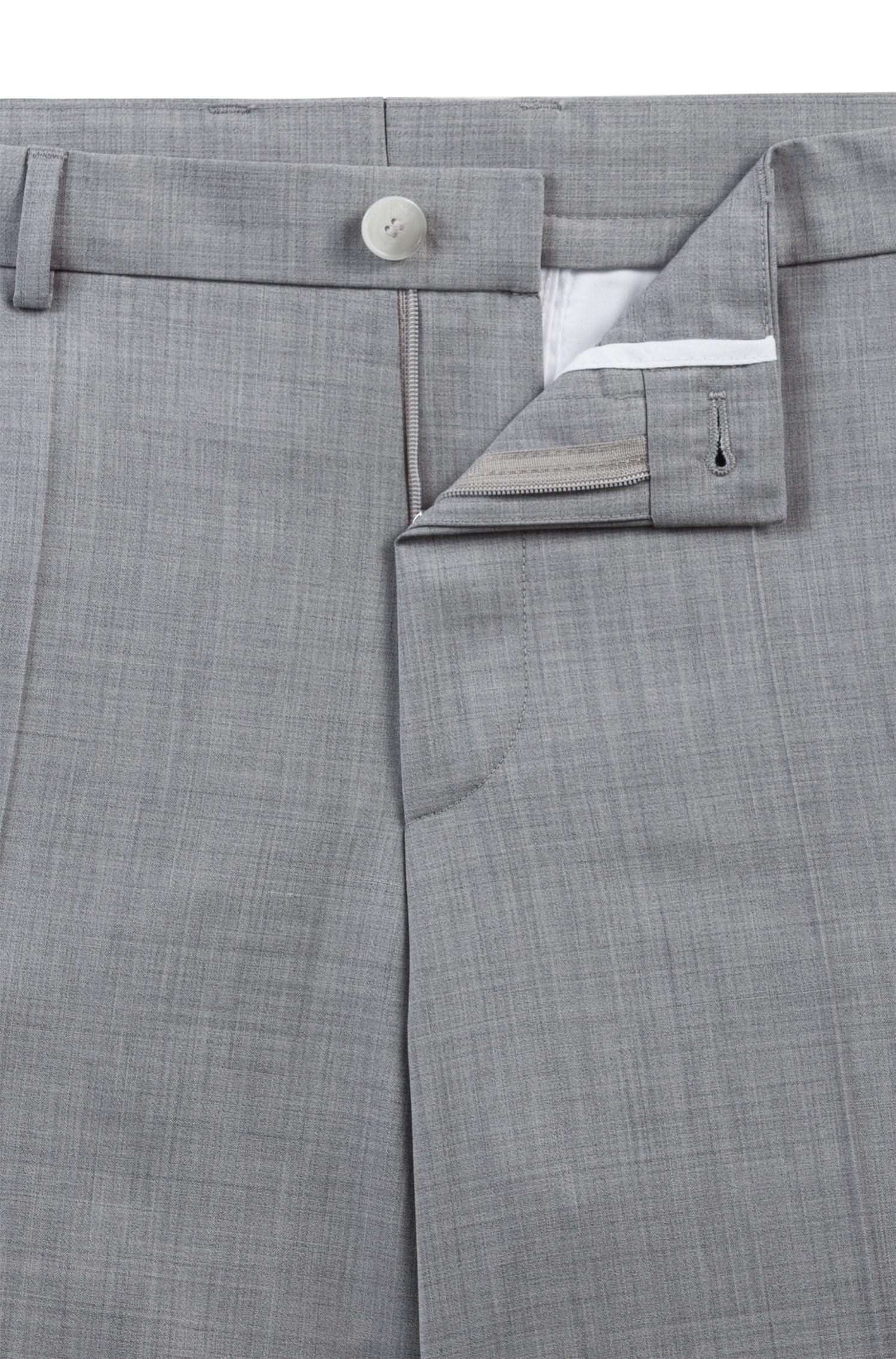 HUGO Extra-slim-fit Pants In Patterned Virgin Wool in Grey (Gray) for ...