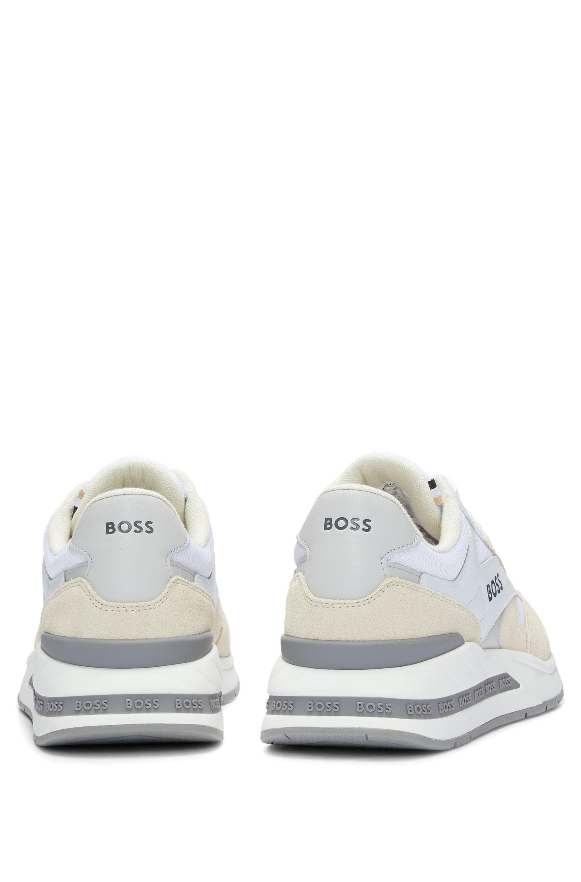 BOSS by HUGO BOSS Kurt Runner Sdme Trainers in White for Men | Lyst