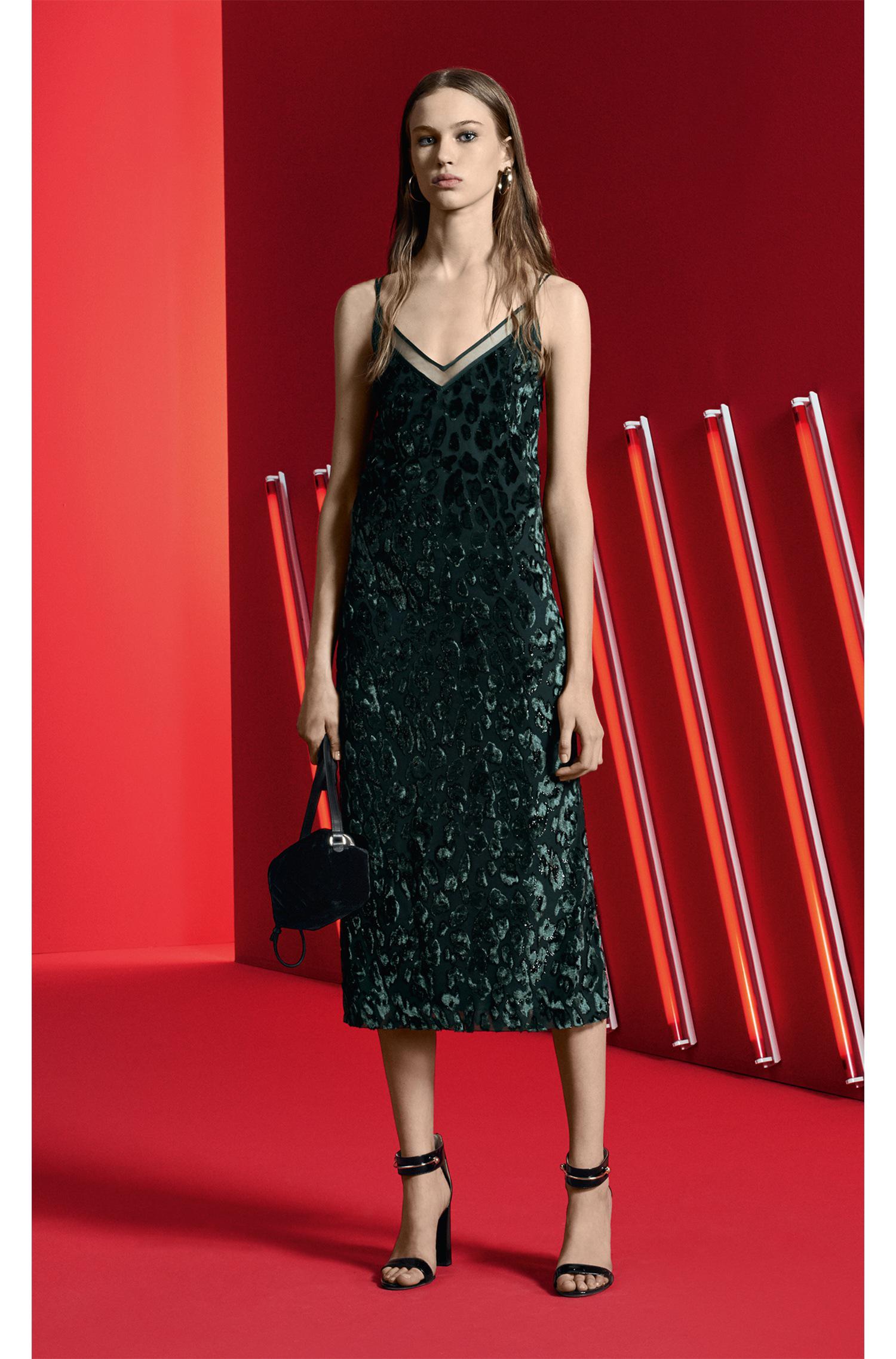 dark green leopard print dress