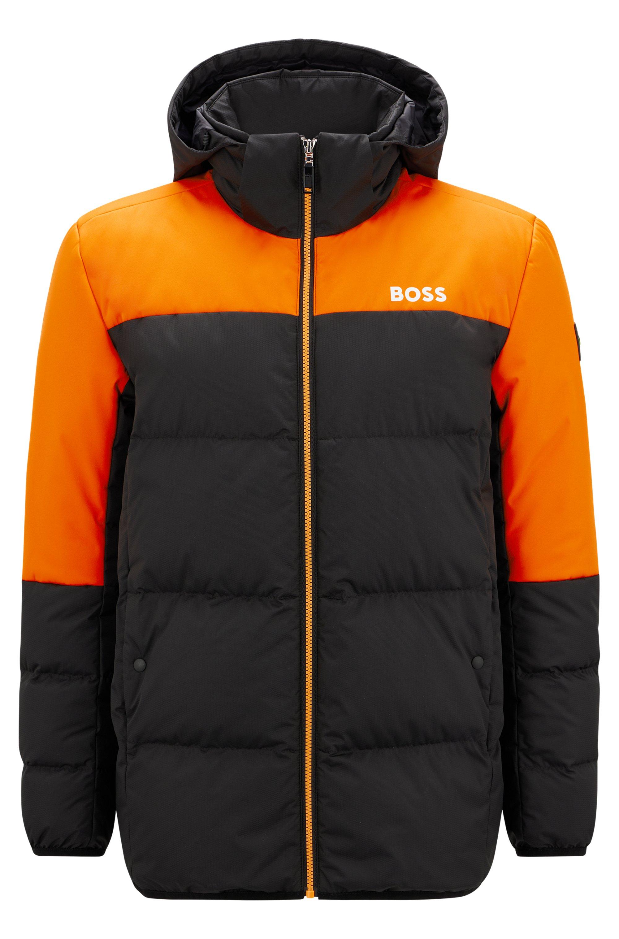 BOSS by HUGO BOSS Water-repellent Down Jacket With Logo Details in Black  for Men | Lyst