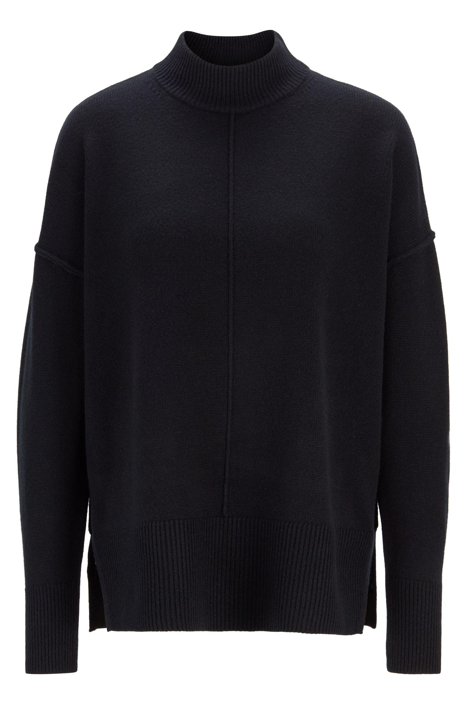BOSS by Hugo Boss Relaxed Fit Sweater In Pure Cashmere With Mock Neck