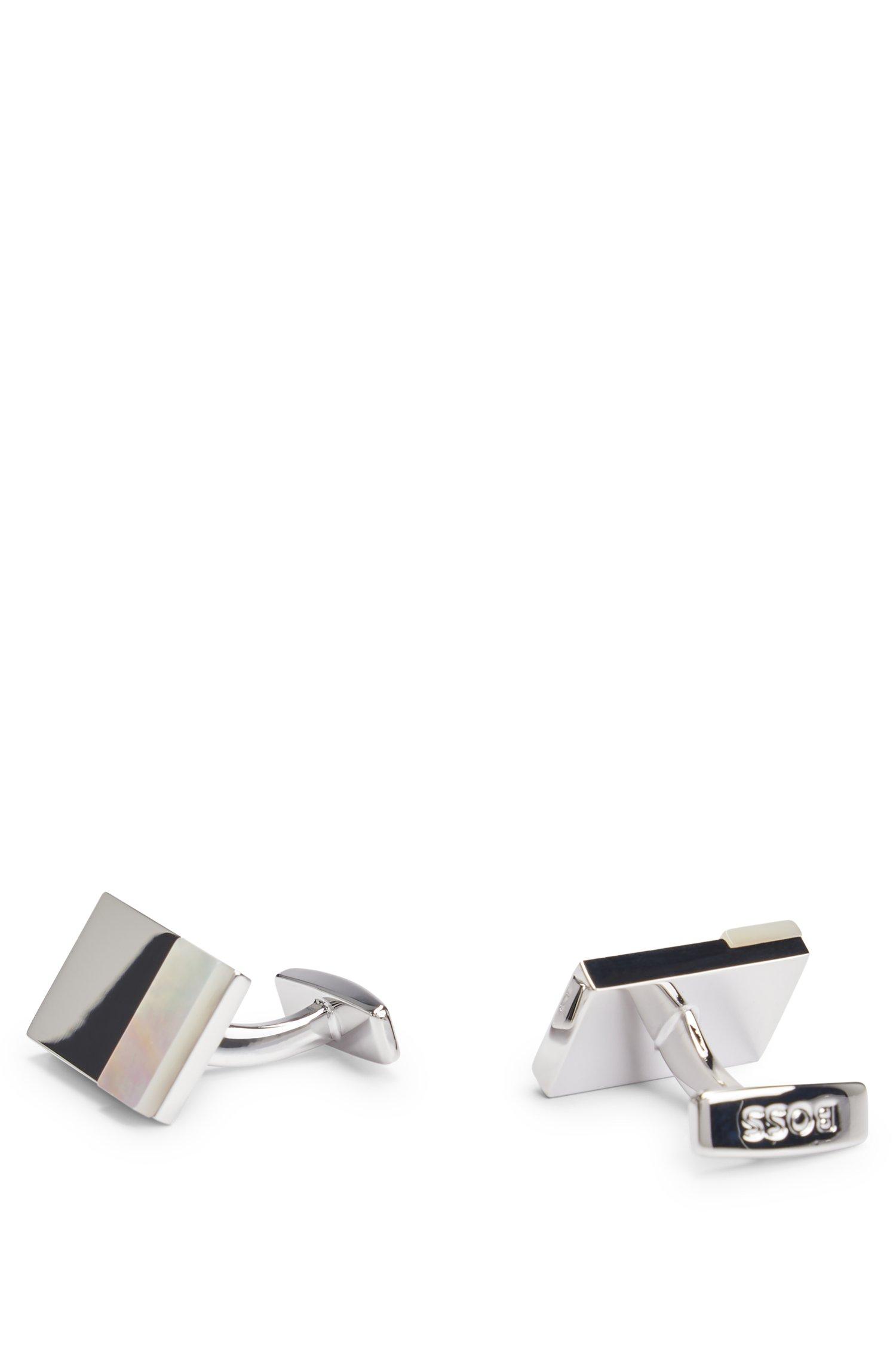 Rectangular Cufflinks With Mother of pearl Insert