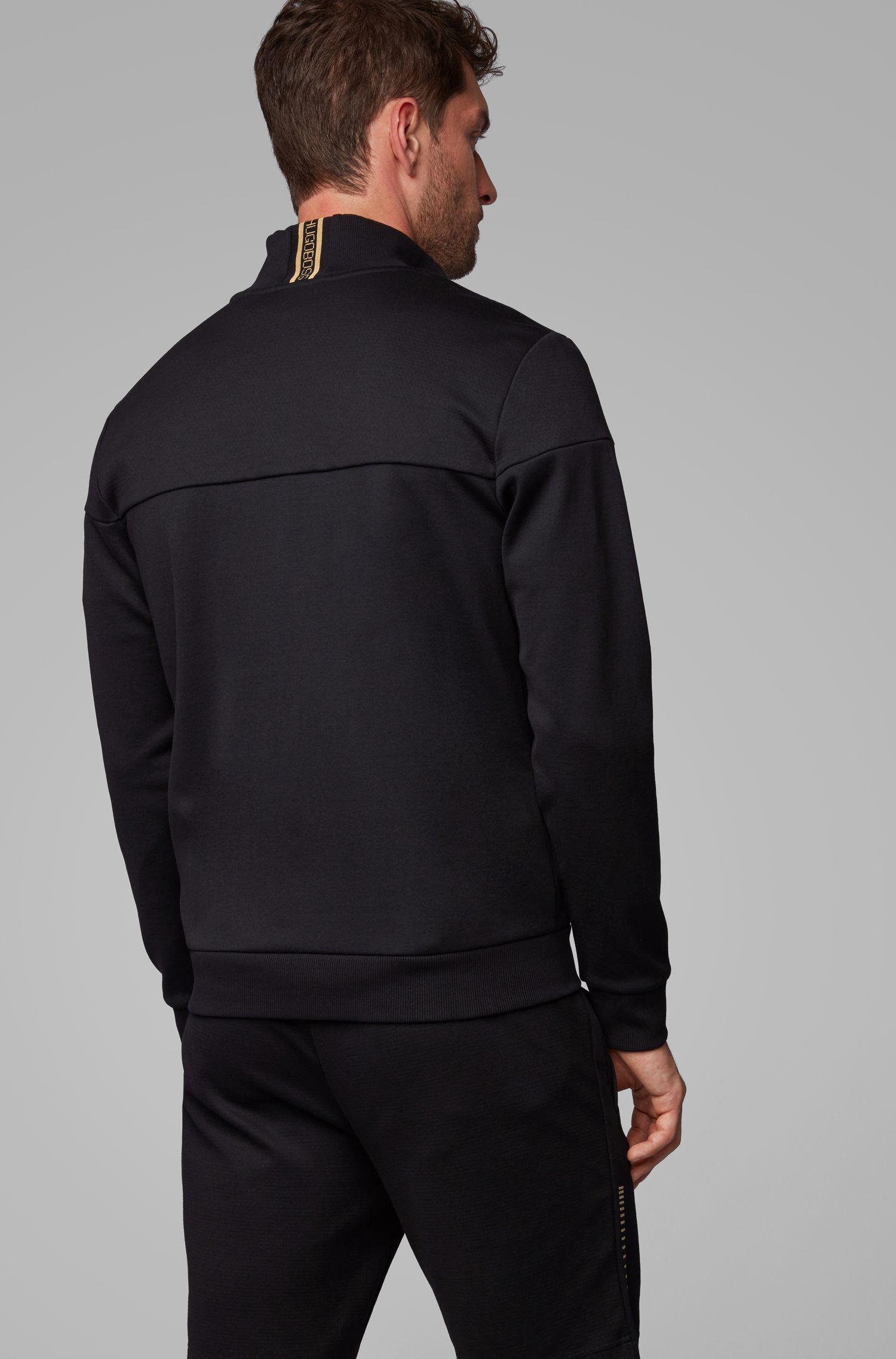 BOSS by Hugo Boss Cotton Zip-through Sweatshirt With Curved Logo And ...