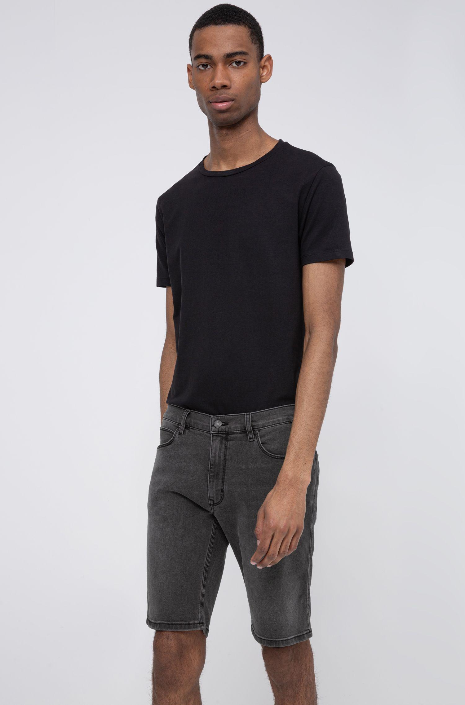 BOSS by Hugo Boss Slim Fit Shorts In Black Black Stretch Denim in Dark Grey (Gray) for Men - Lyst