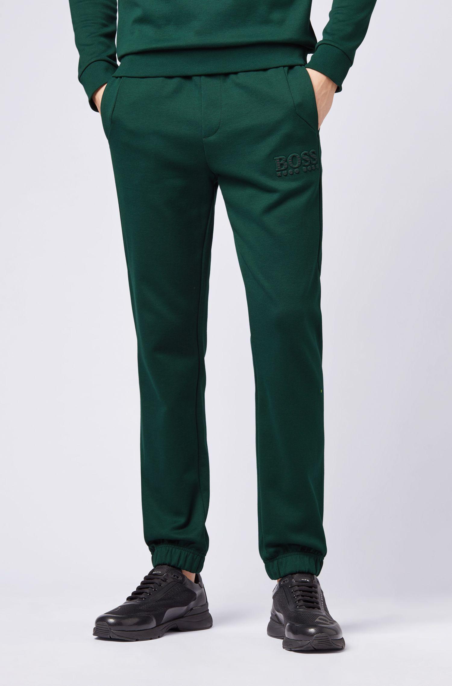BOSS by Hugo Boss Cotton Slim-fit Tracksuit Bottoms With Reflective  Detailing in Green for Men - Lyst