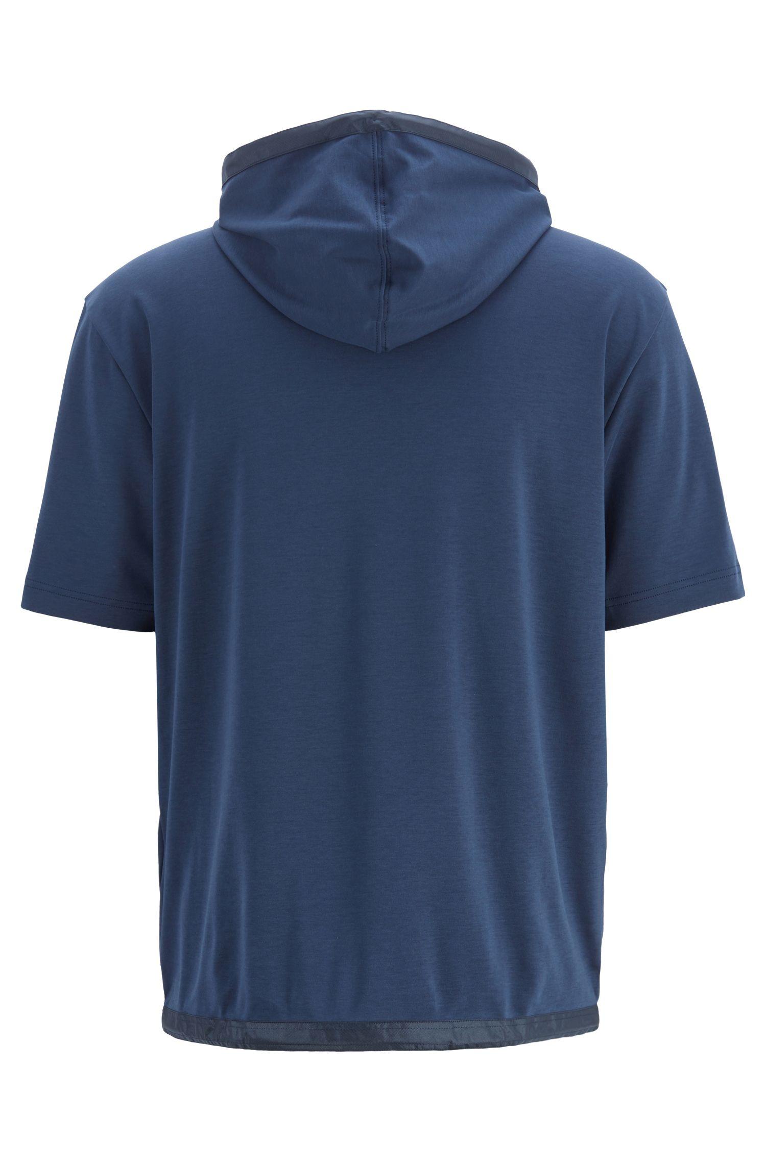 BOSS Cotton Relaxed-fit Hooded T-shirt With Contrast Pocket in Dark ...