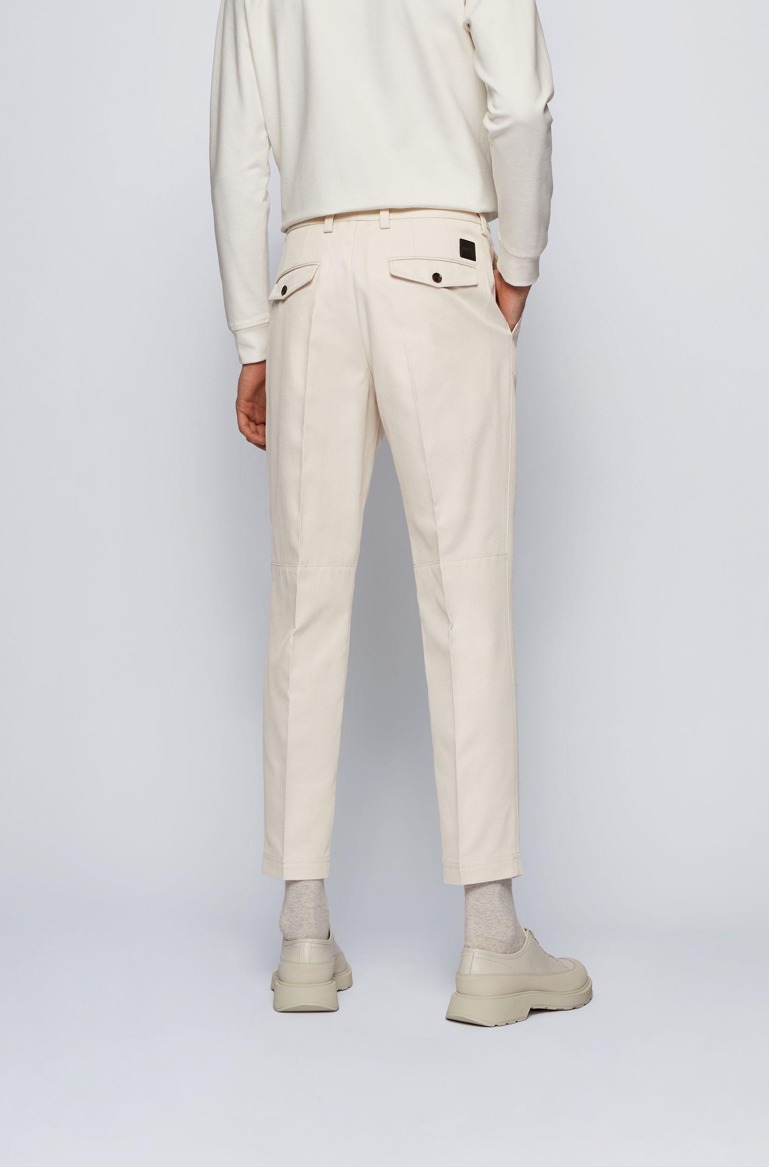 BOSS by Hugo Boss Pleated Relaxed Fit Pants In An Italian Cotton Blend ...
