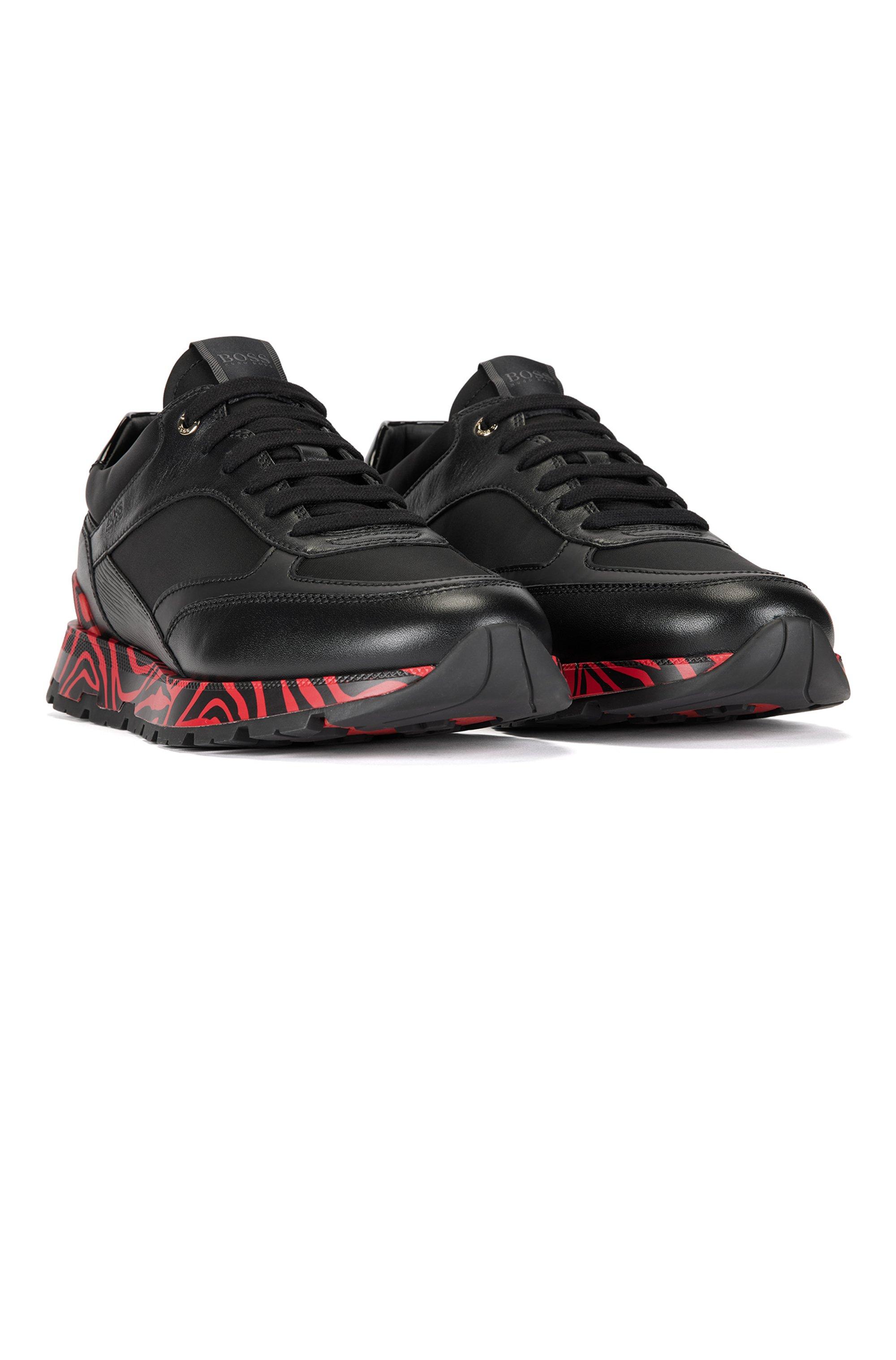 boss black leather trainers
