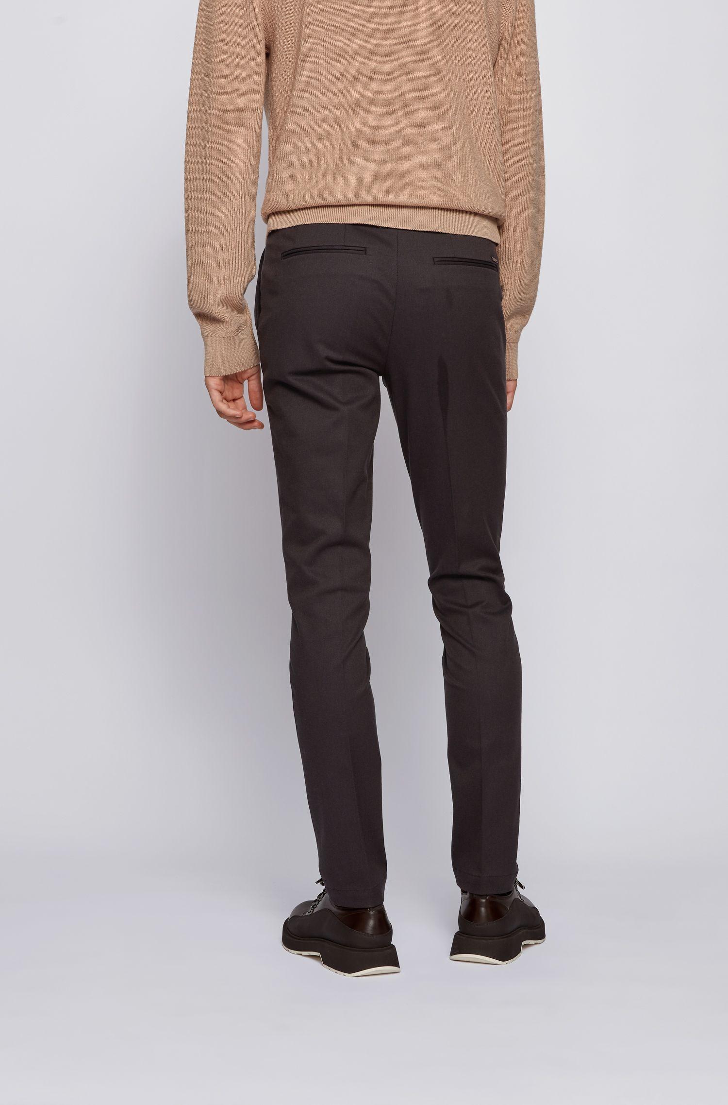 BOSS by Hugo Boss Slim Fit Chinos In Moulin Stretch Cotton in Dark