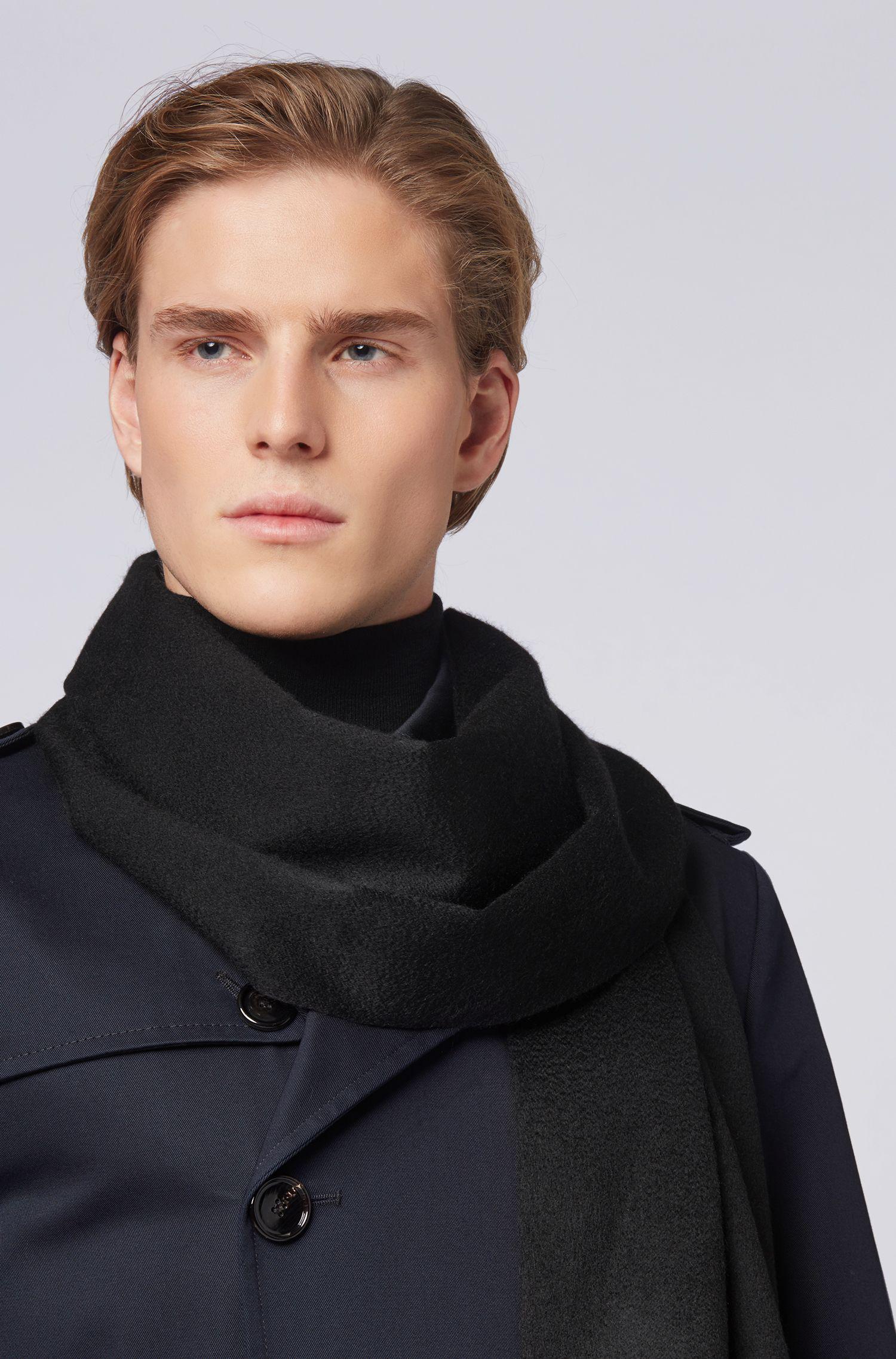 Lyst BOSS Tailored Italianmade Scarf In Cashmere With Fringed Hem in