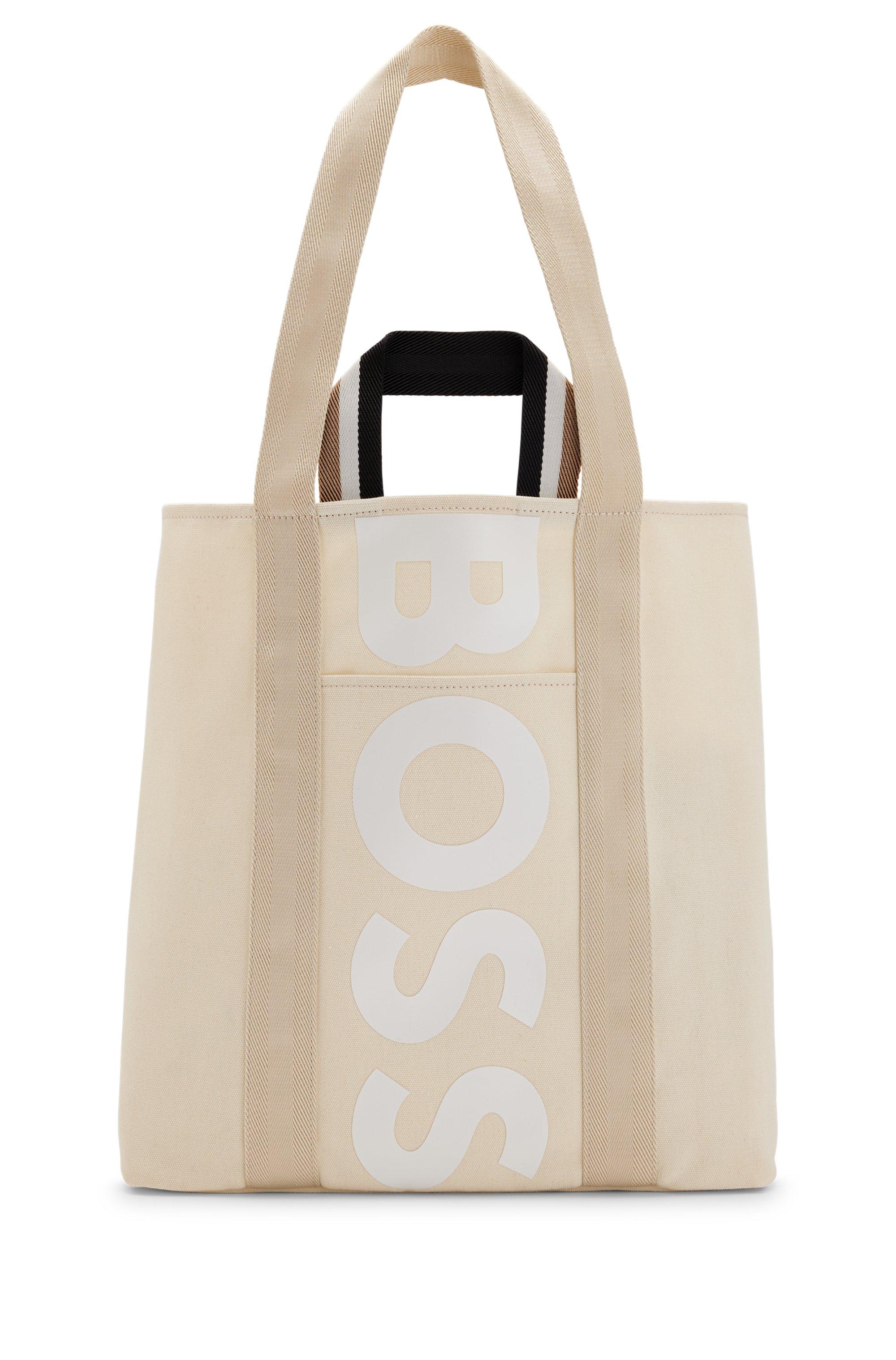BOSS by HUGO BOSS Structuredcanvas Tote Bag With Printed Logo in