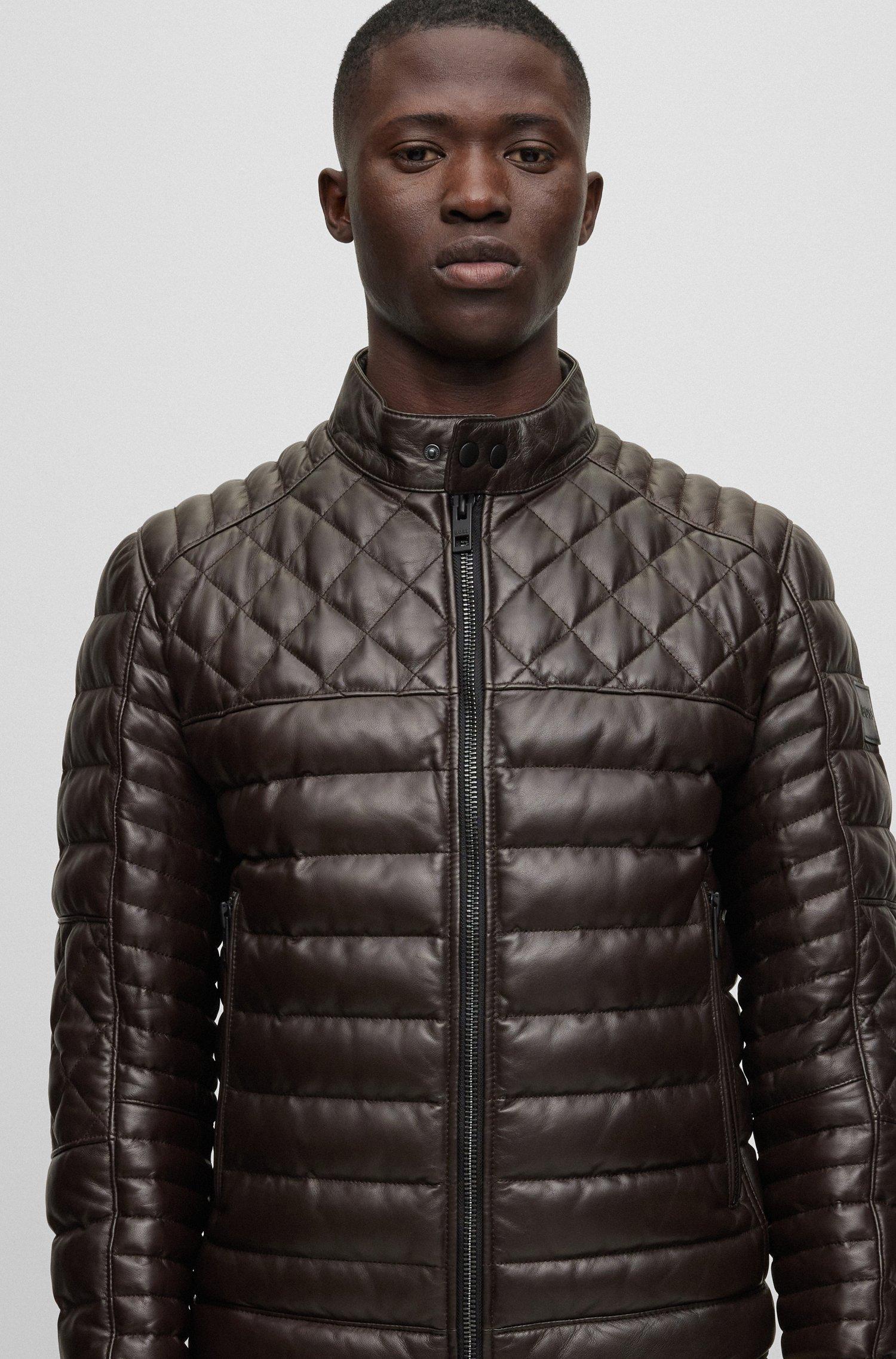 BOSS by HUGO BOSS Nappa Leather Jacket in Black for Men | Lyst UK
