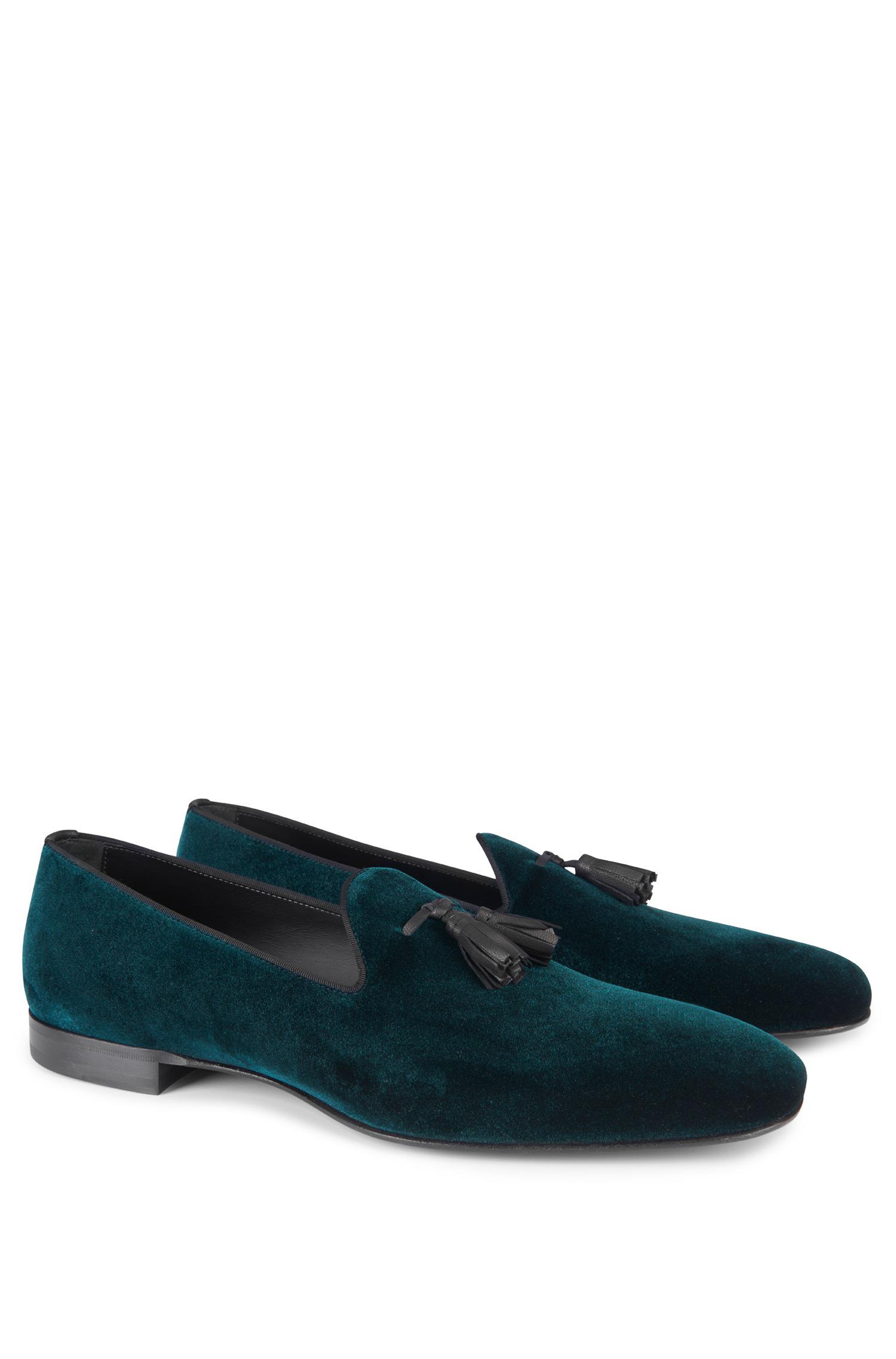 hugo boss velvet loafers