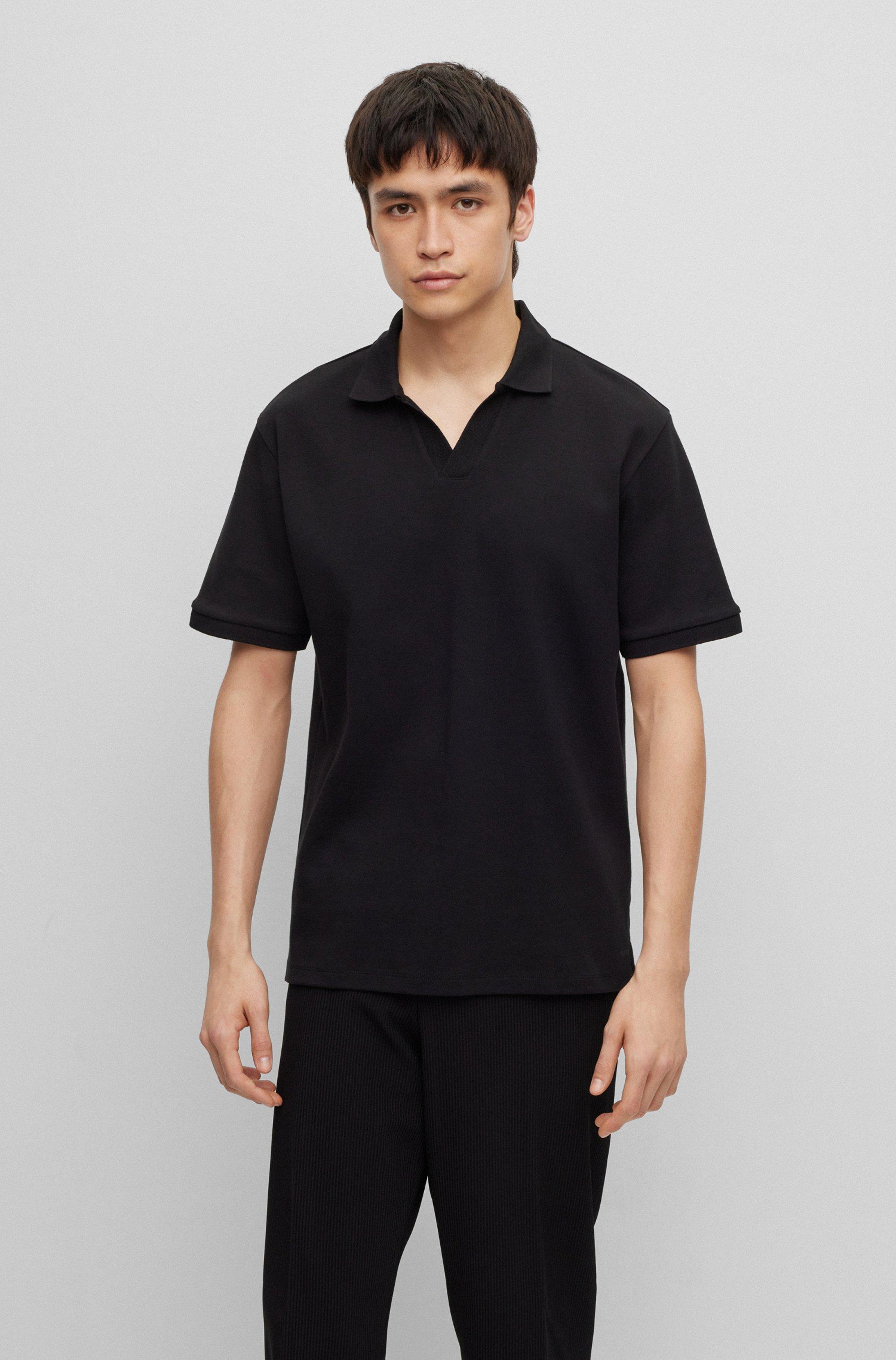 BOSS by HUGO BOSS Interlockcotton Polo Shirt With Johnny Collar in