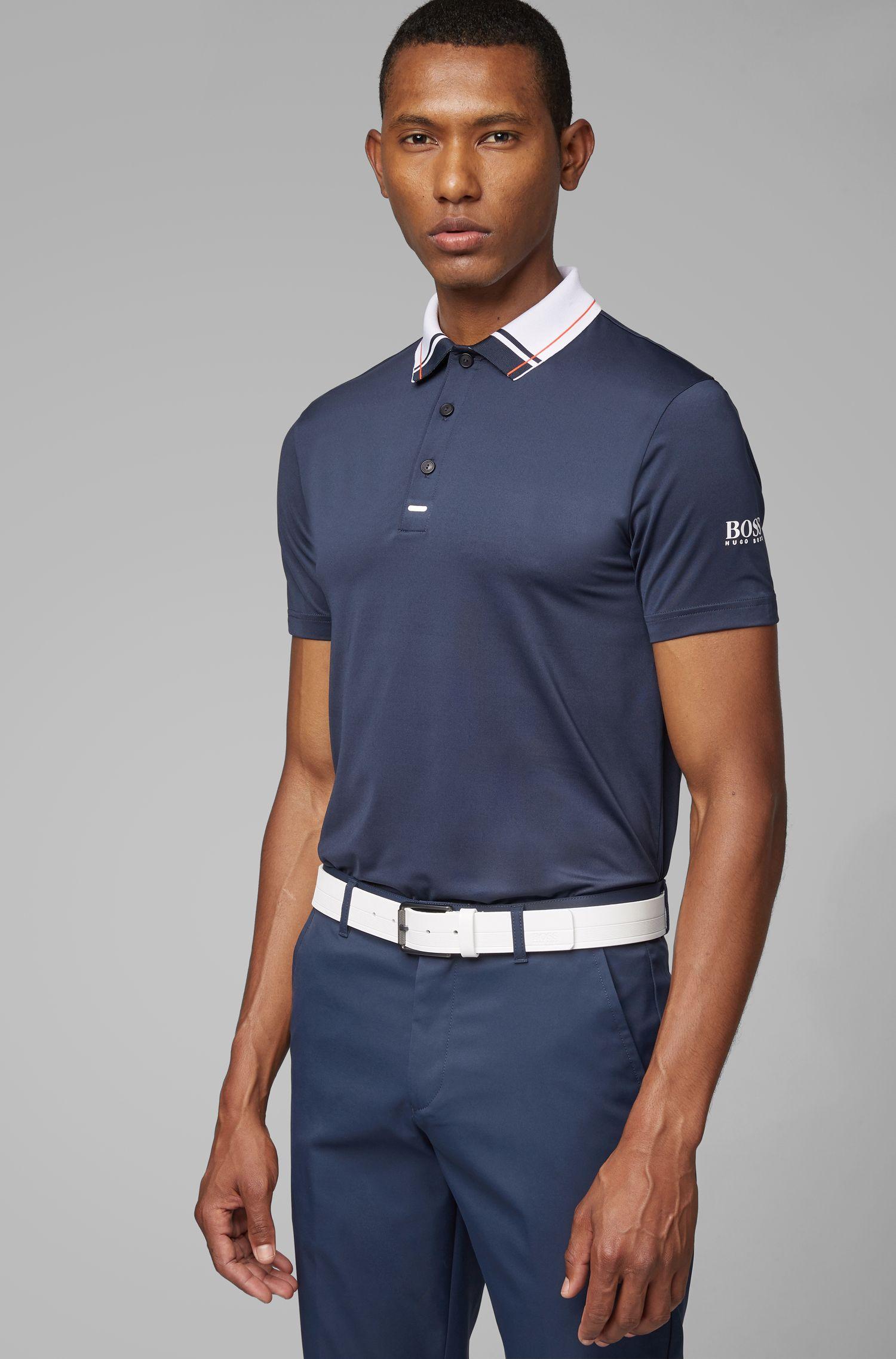 BOSS Synthetic Slimfit Golf Polo Shirt In Moisturewicking Fabric in