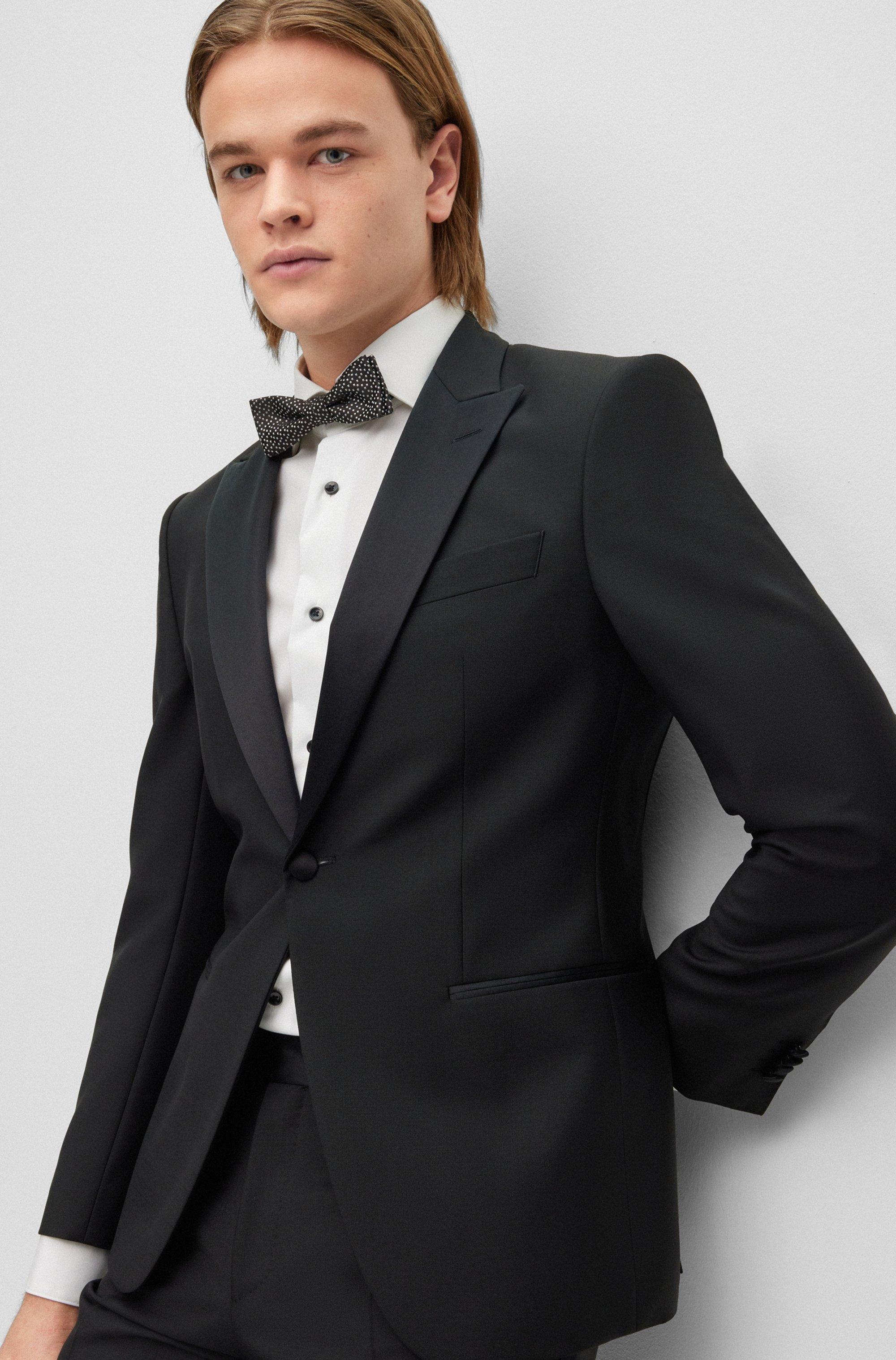 BOSS by HUGO BOSS Slim-fit Tuxedo In Italian Virgin Wool And Mohair in  Black for Men | Lyst