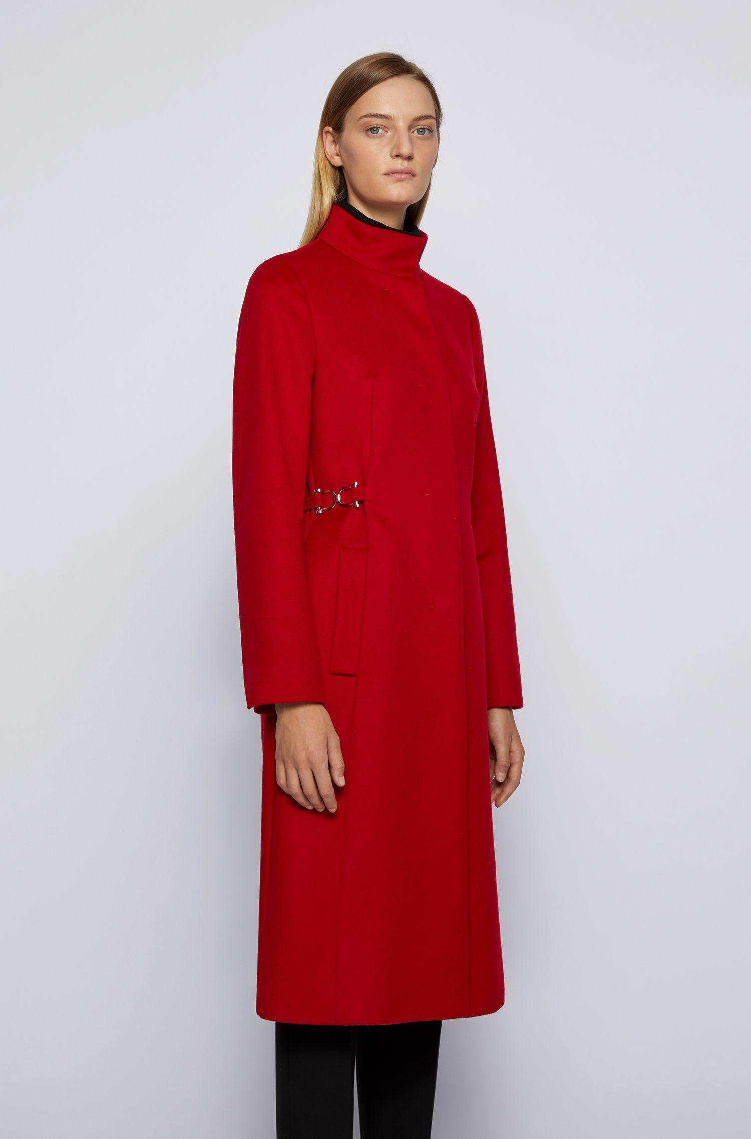 BOSS by Hugo Boss Long Coat In Virgin Wool With Cashmere in Red Lyst