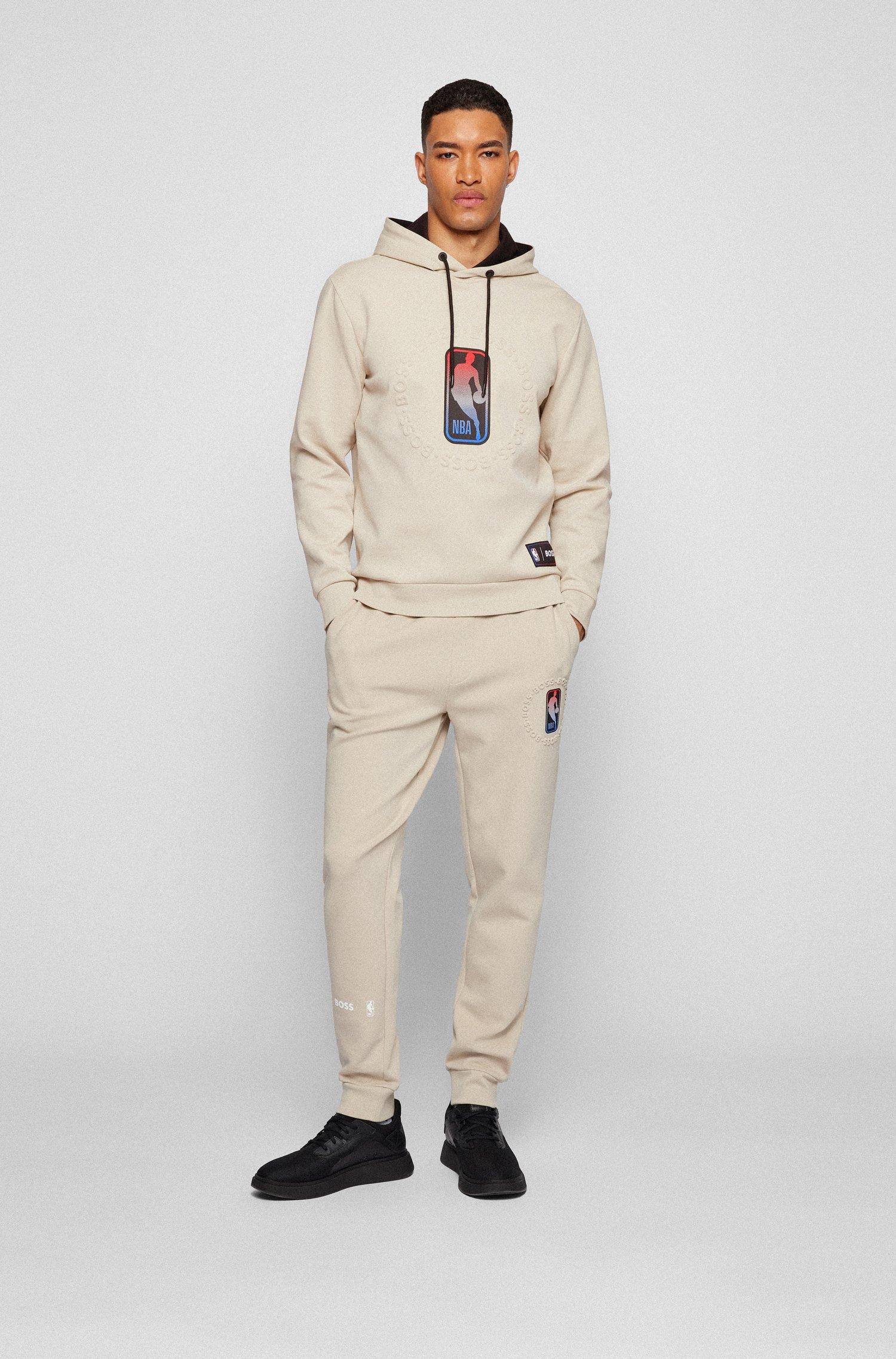 BOSS by HUGO BOSS u0026 Nba Cotton-blend Tracksuit Bottoms With Bold Branding  in Natural for Men | Lyst UK