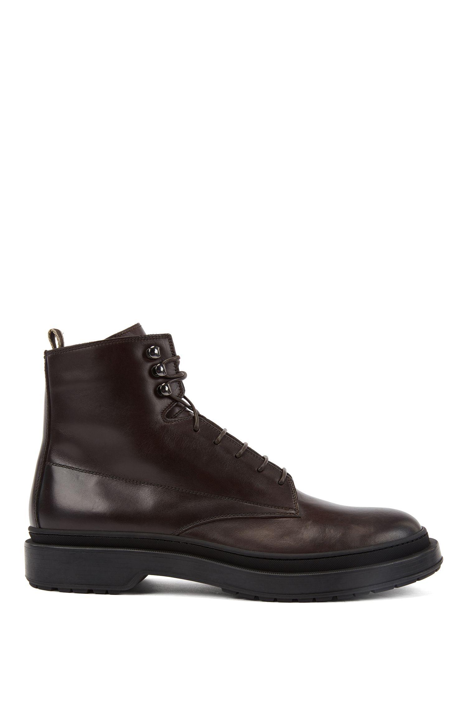 BOSS by Hugo Boss Lace Up Boots In Leather With Shearling Lining in ...