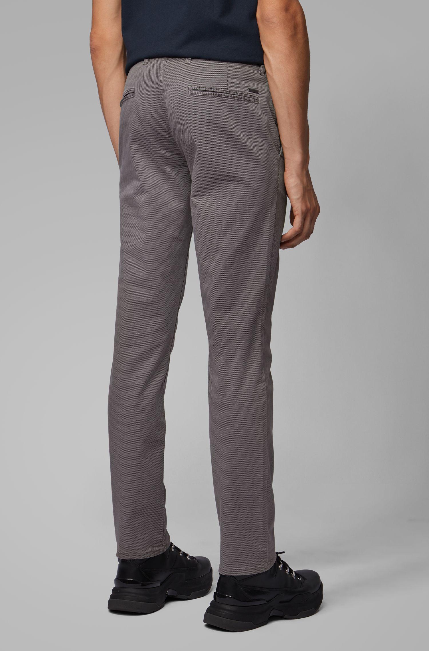 BOSS by Hugo Boss Slim Fit Chinos In Micro Patterned Stretch Cotton