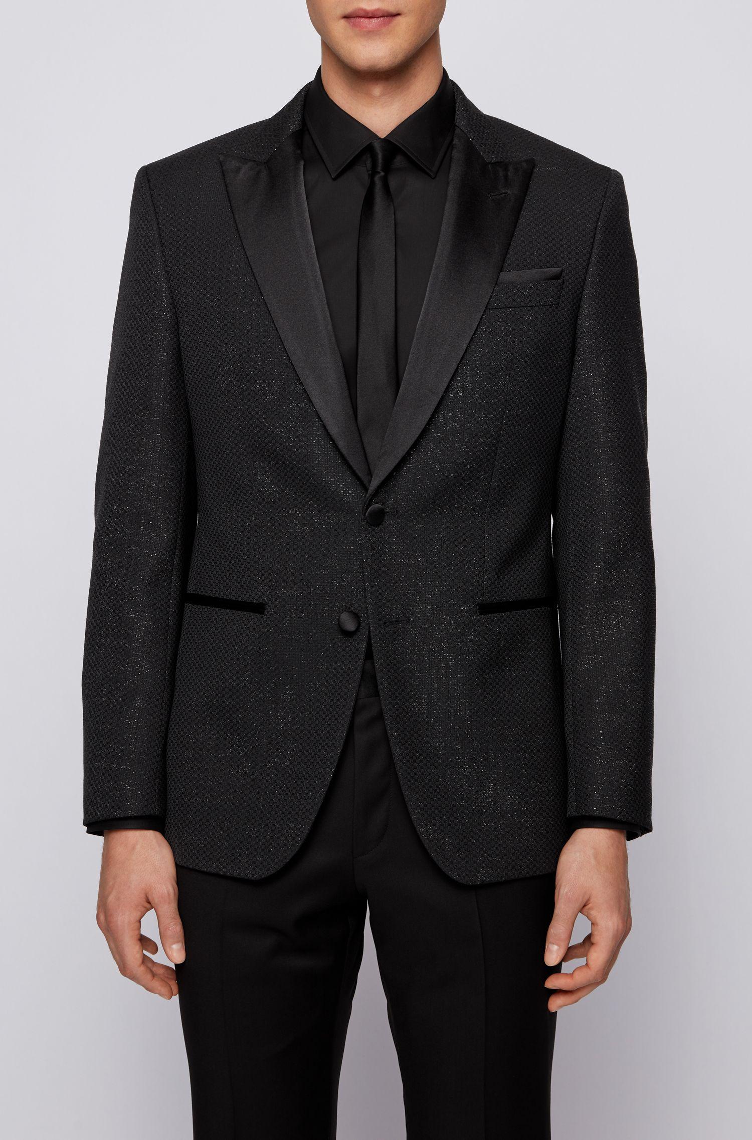 BOSS by Hugo Boss Silk Slim Fit Tuxedo Jacket In Glitter Effect Fabric
