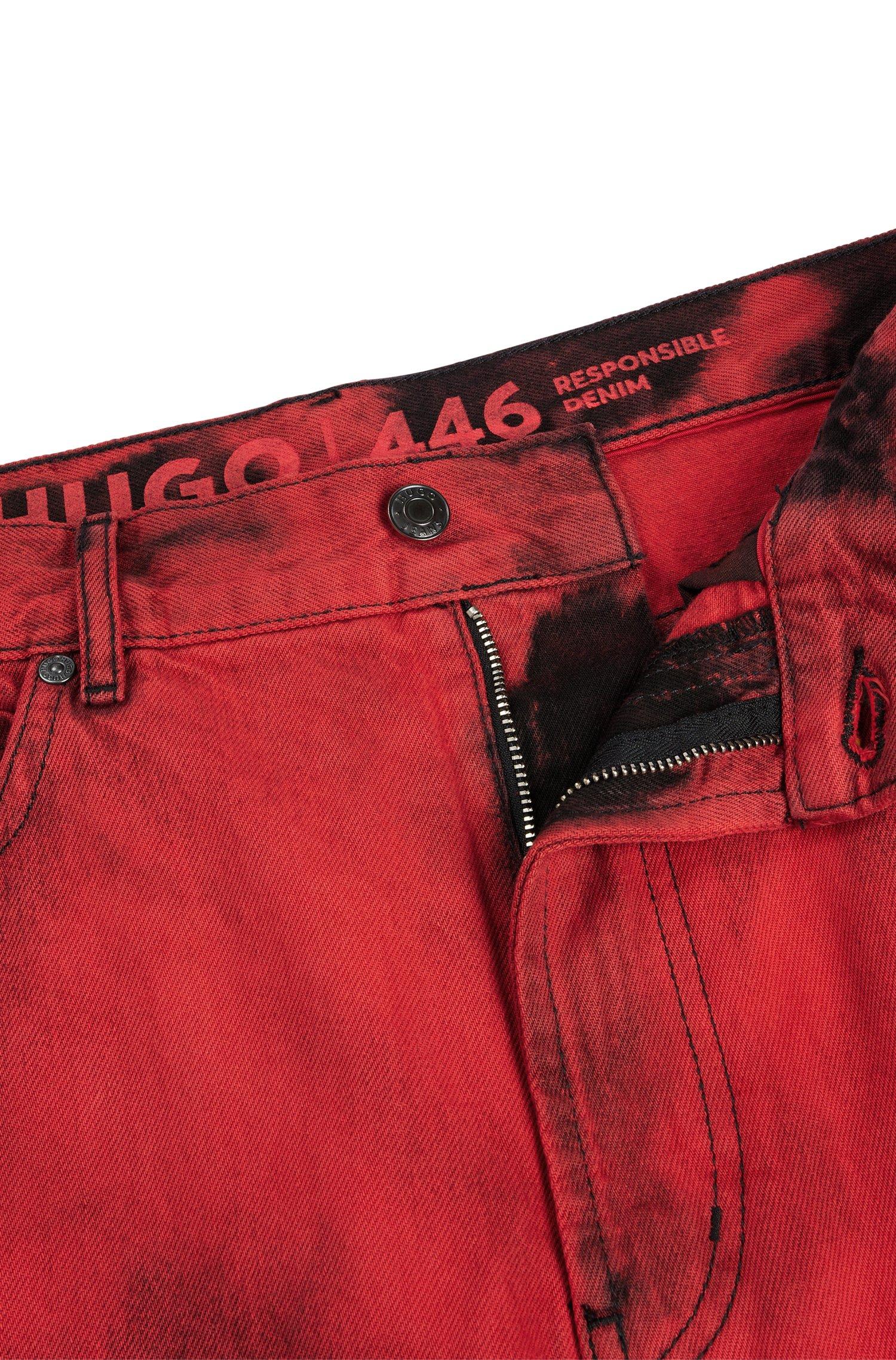 HUGO Regular fit Jeans In Dip dyed Rigid Denim in Red for Men Lyst UK