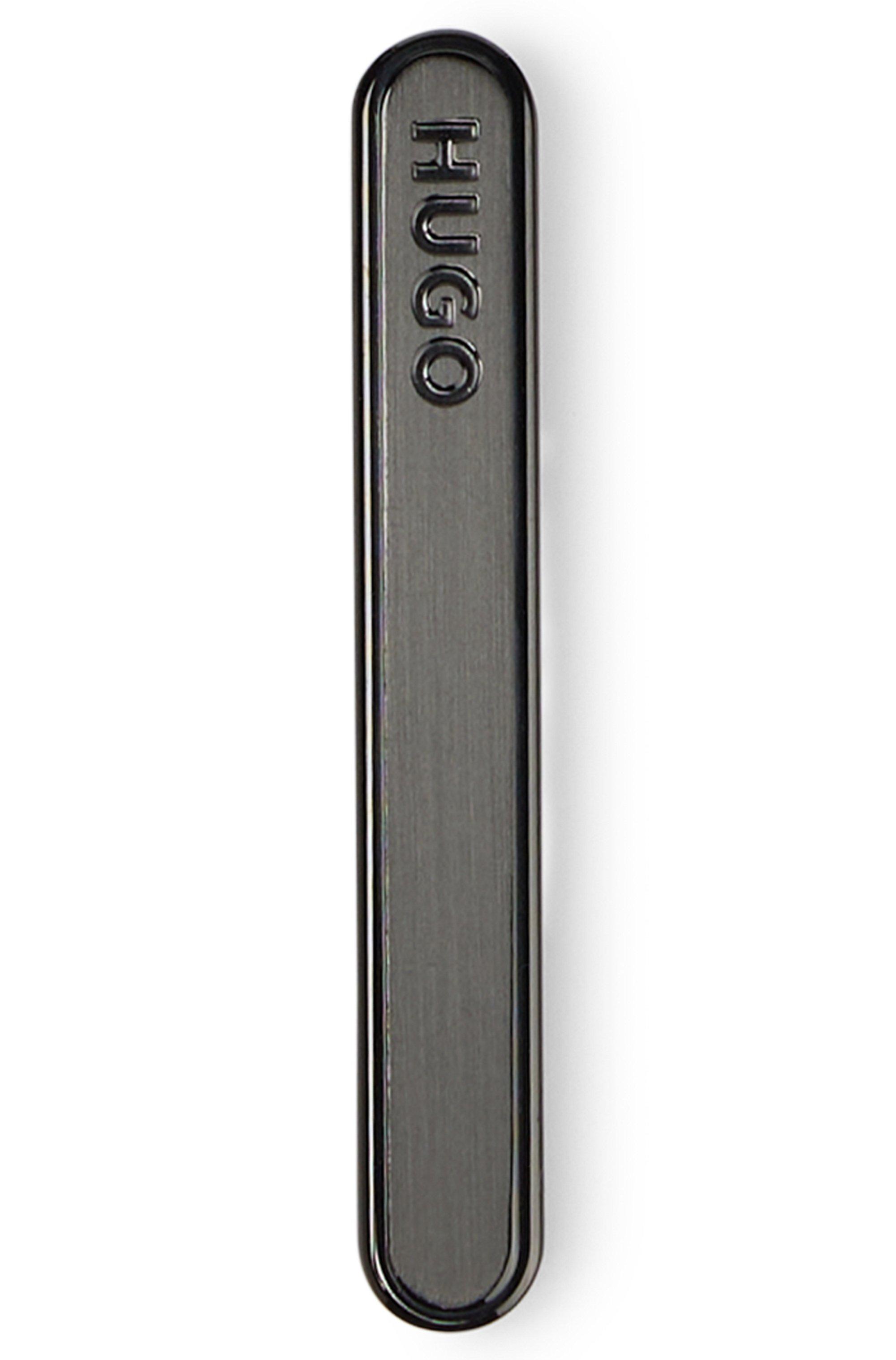 BOSS by HUGO BOSS Oval Stainless-steel Tie Clip With Engraved Logo in Black  for Men | Lyst