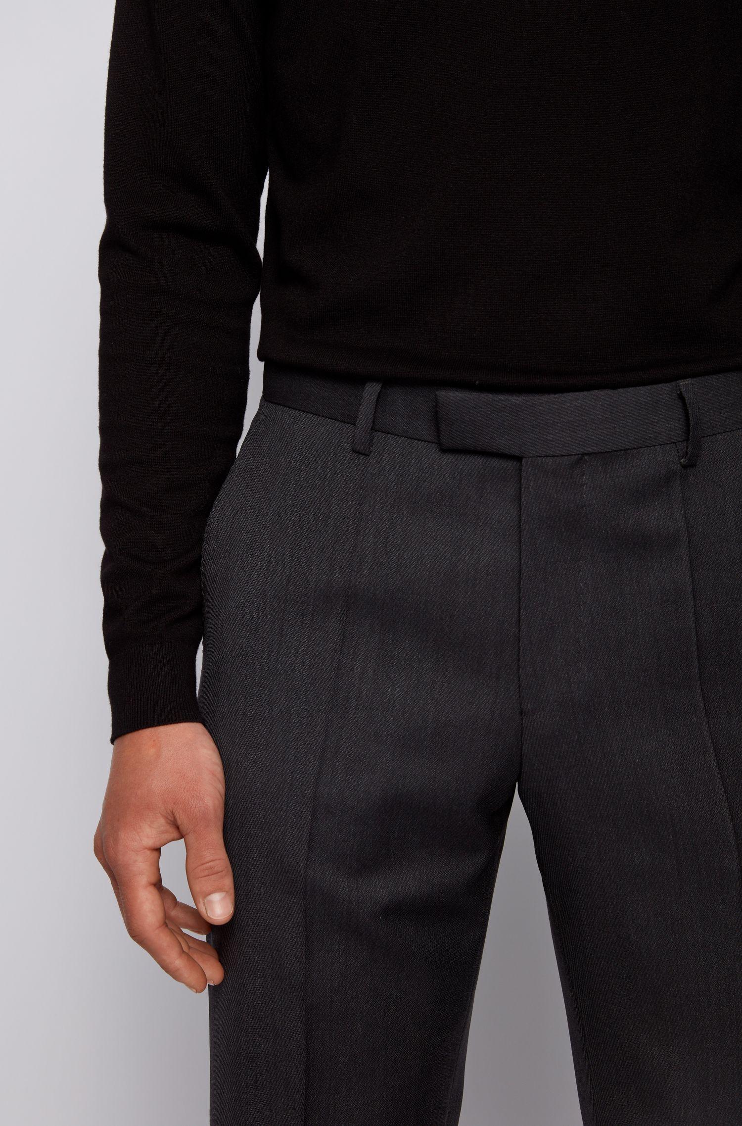 BOSS by Hugo Boss Regular Fit Pants In Virgin Wool With Natural Stretch