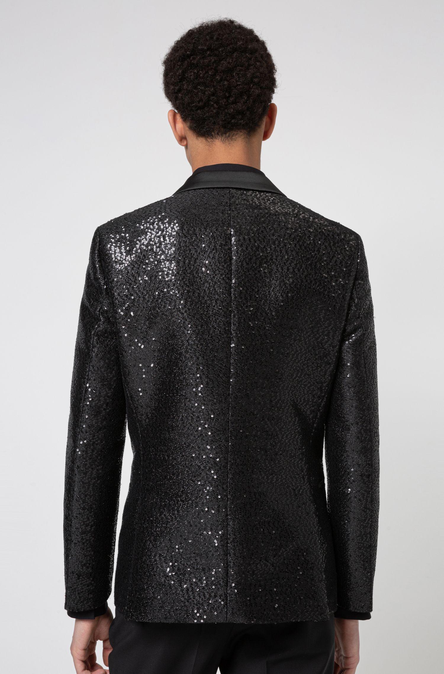 BOSS by Hugo Boss Cotton Extra Slim Fit Dinner Jacket In Golden Sequins