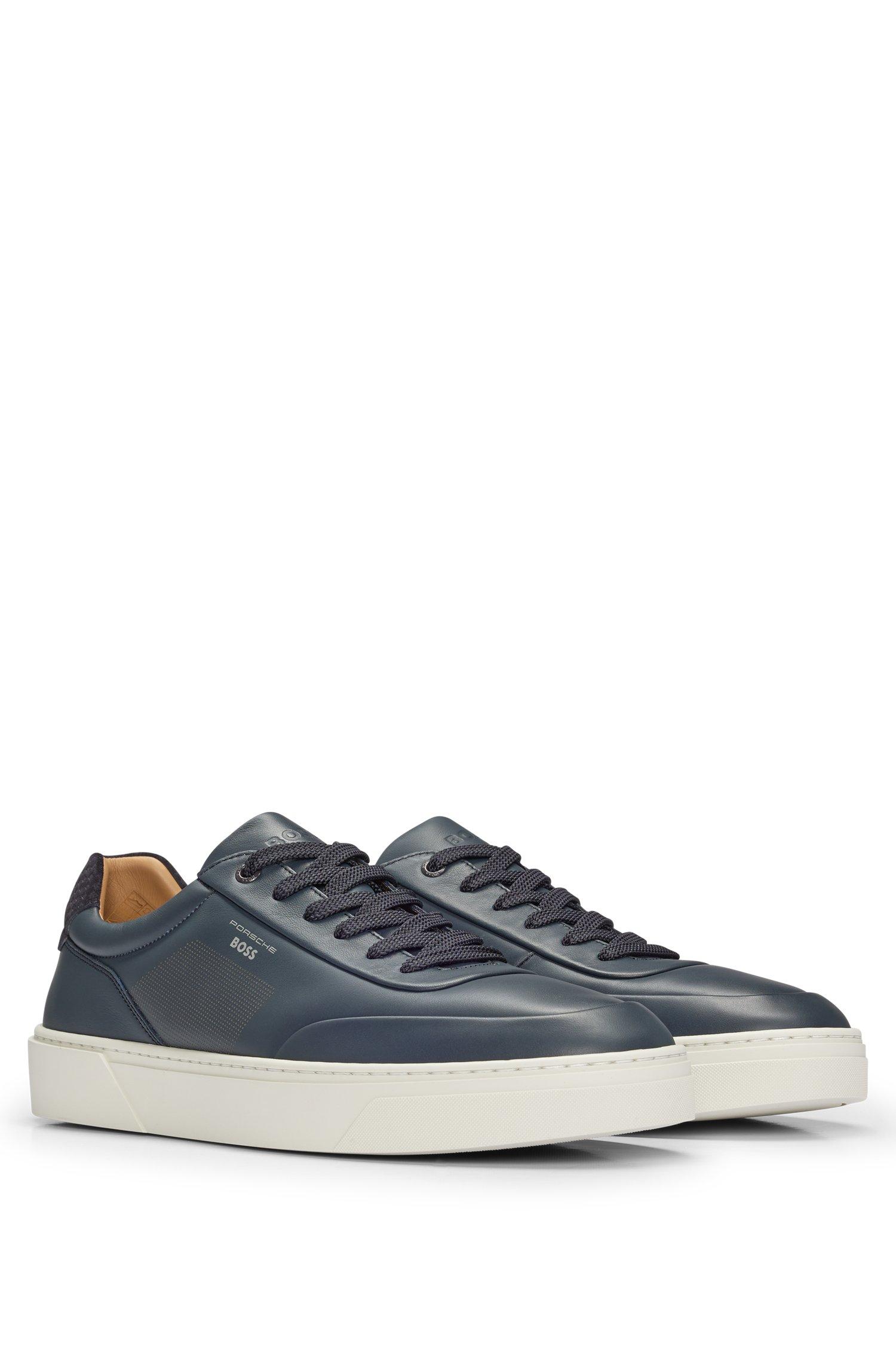 BOSS Porsche X Leather Trainers With Special Branding in Blue for 