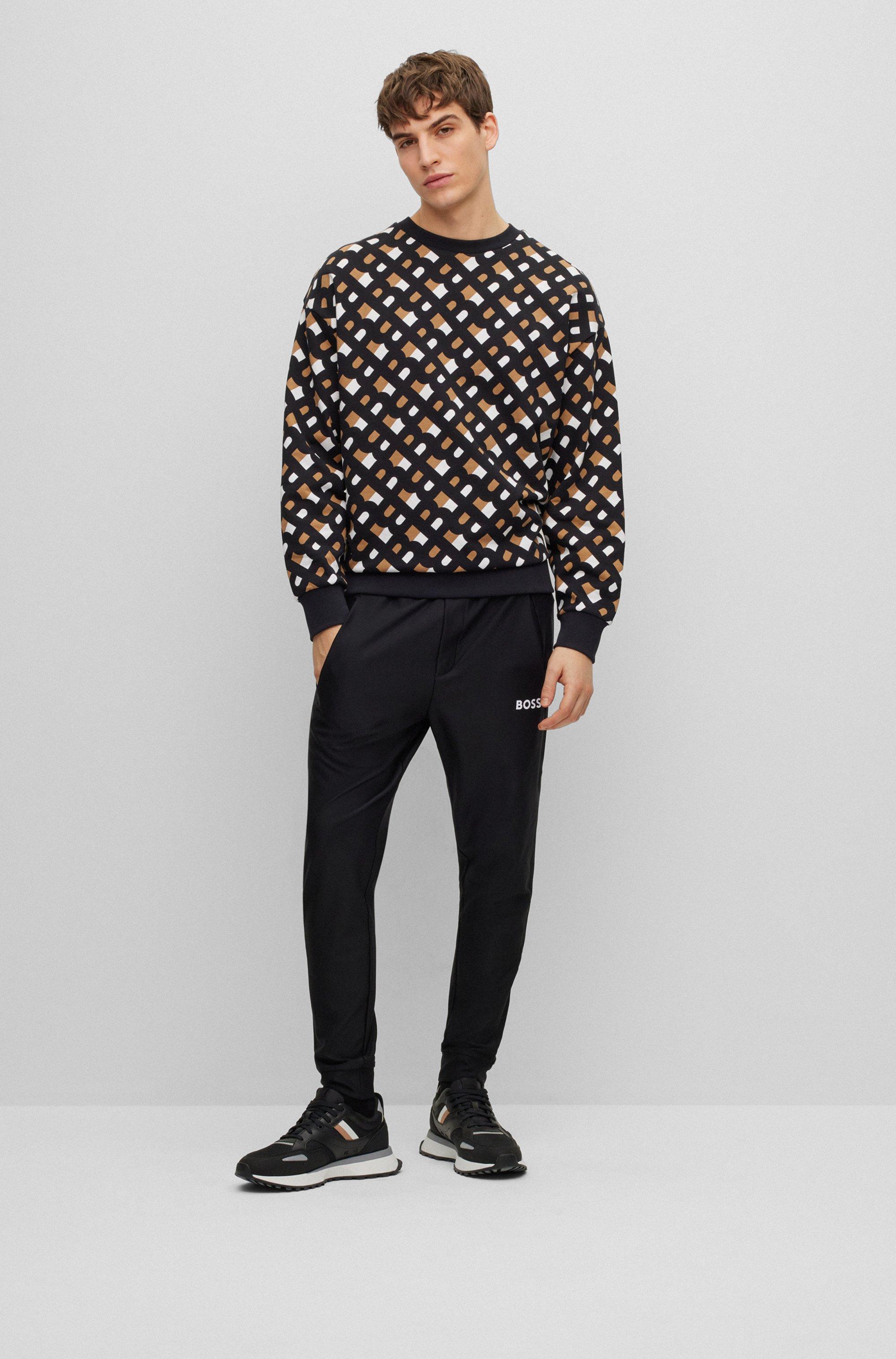 BOSS Relaxed-fit Monogram Sweatshirt In French Terry in