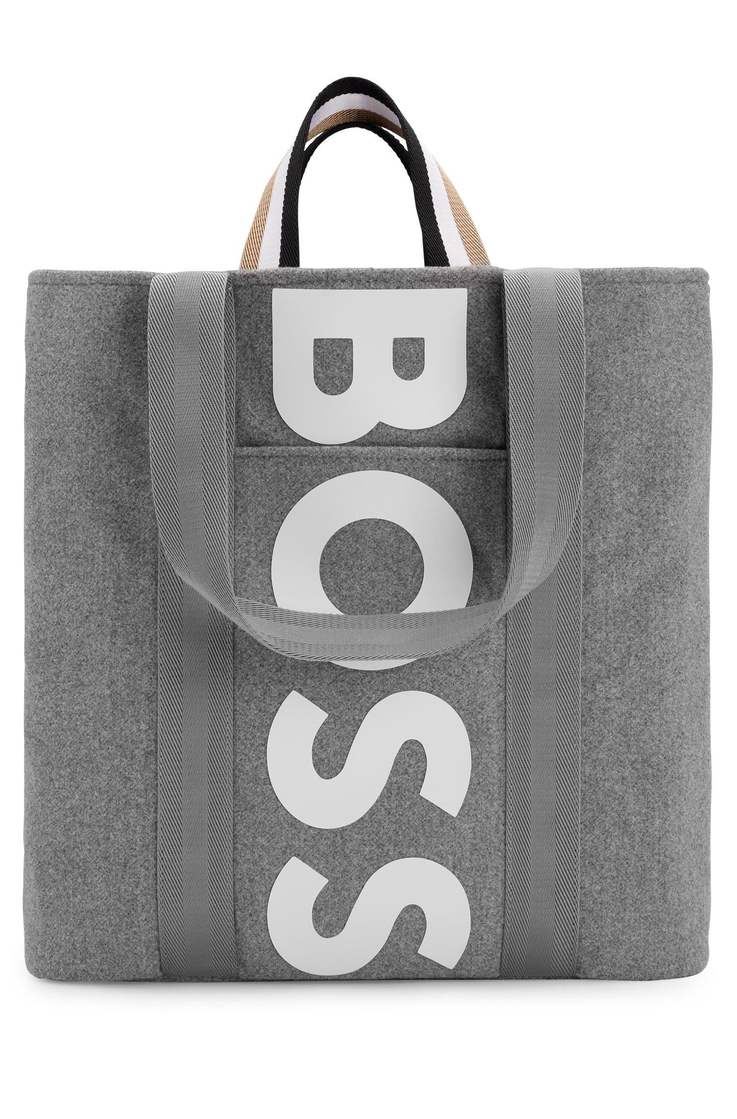 BOSS by HUGO BOSS Tote Bag In Recycled Fabric With Vertical Logo in Black Lyst UK