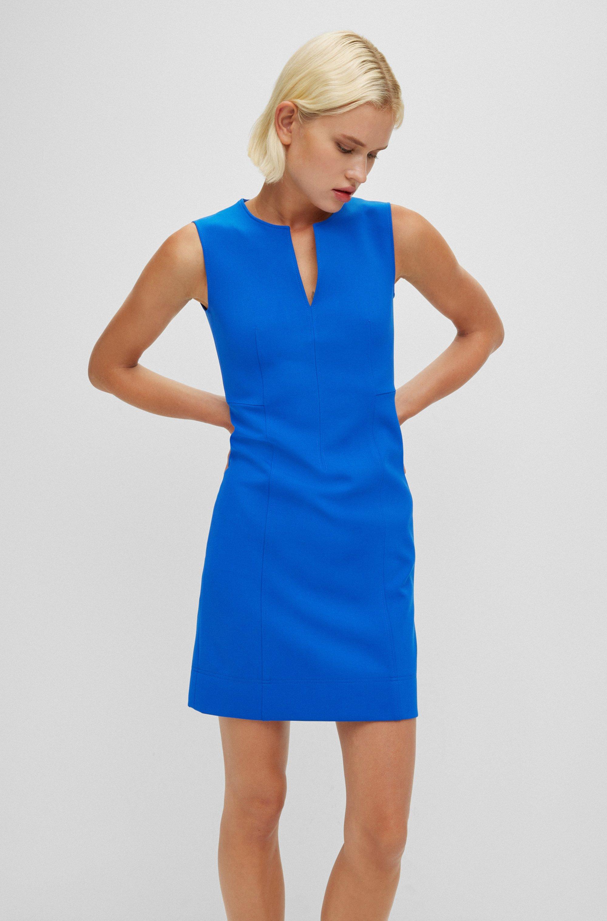 BOSS by HUGO BOSS Sleeveless Business Dress With Notch Neckline in Blue |  Lyst