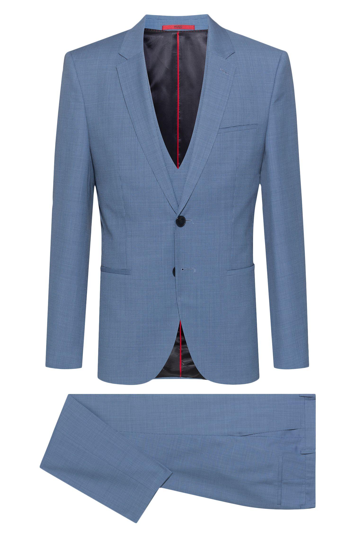 BOSS by Hugo Boss Extra Slim Fit Three Piece Suit In Patterned Wool in