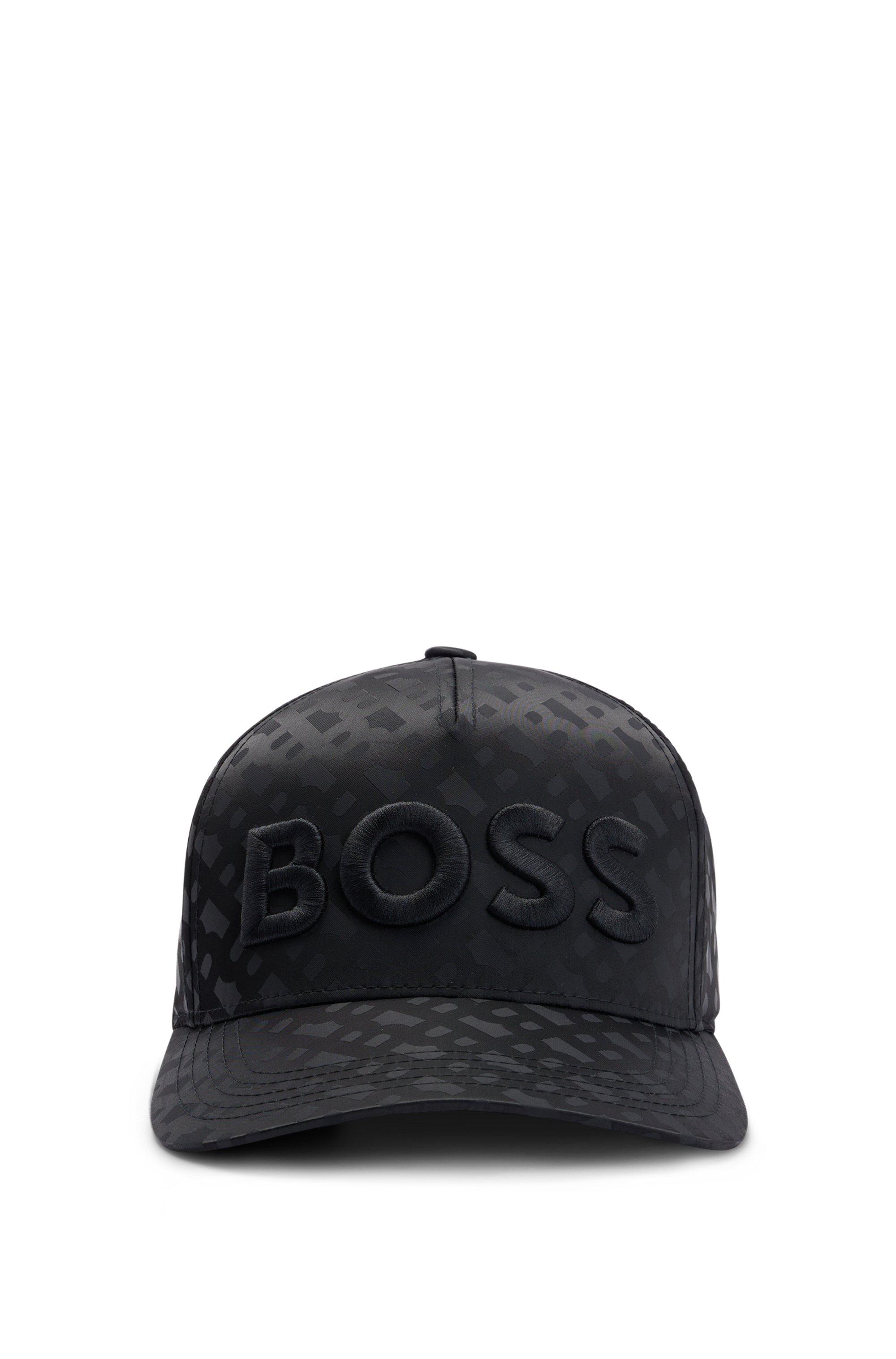 BOSS by HUGO BOSS Monogram-jacquard Cap With Oversize Logo in Black for Men  | Lyst
