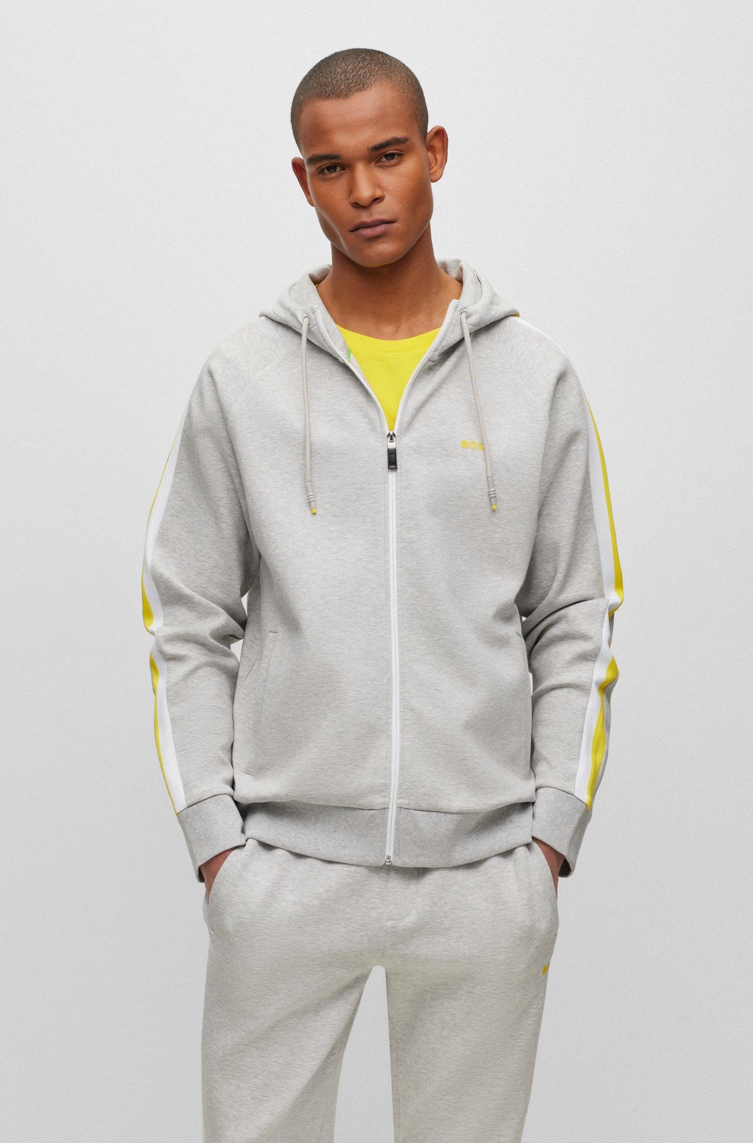 BOSS by HUGO BOSS Cotton-blend Regular-fit Tracksuit With Striped Tape in  Grey for Men | Lyst Canada