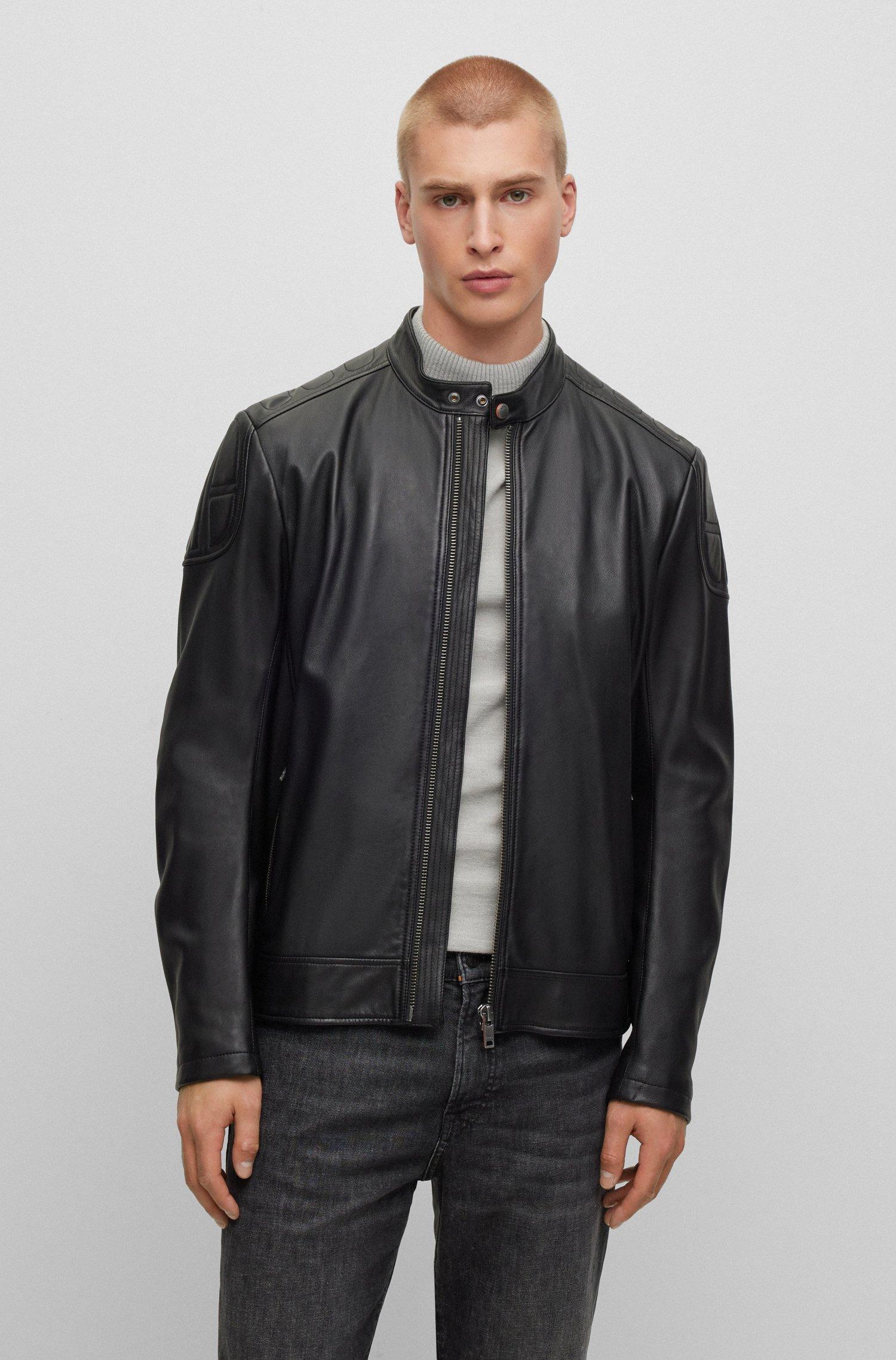 BOSS by HUGO BOSS Slim-fit Biker Jacket In Leather With Padding in ...